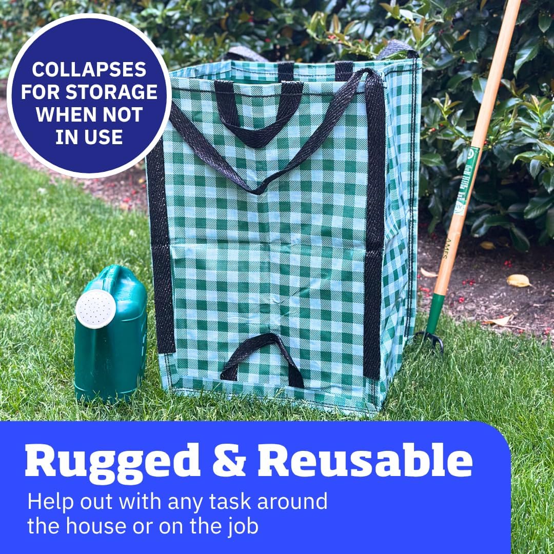 DURASACK Heavy Duty Home and Yard Bags 48-Gallon Reusable Self-Standing Lawn and Leaf Bags Garbage