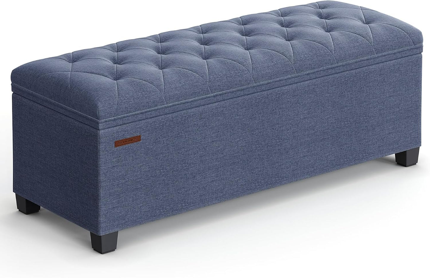 SONGMICS Storage Ottoman Bench, Foot Rest with Legs, 15.7 x 43.3 x 15.7 Inches, End of Bed Bench