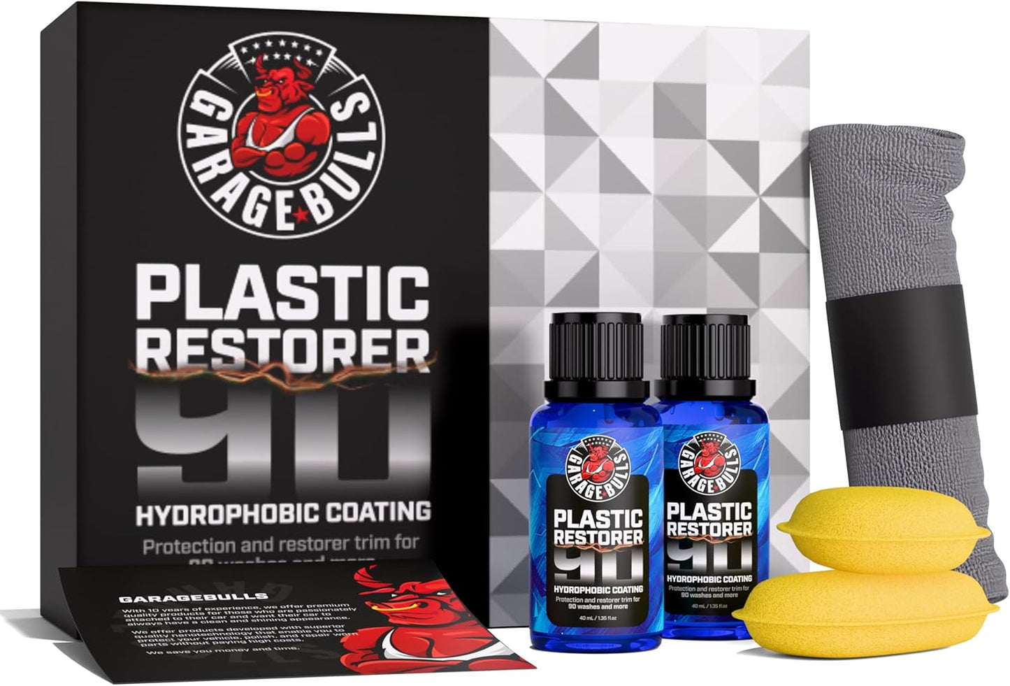 garage bulls Car Plastic Restorer & Hydrophobic Trim Ceramic Coating Kit Long Lasting Coating Car