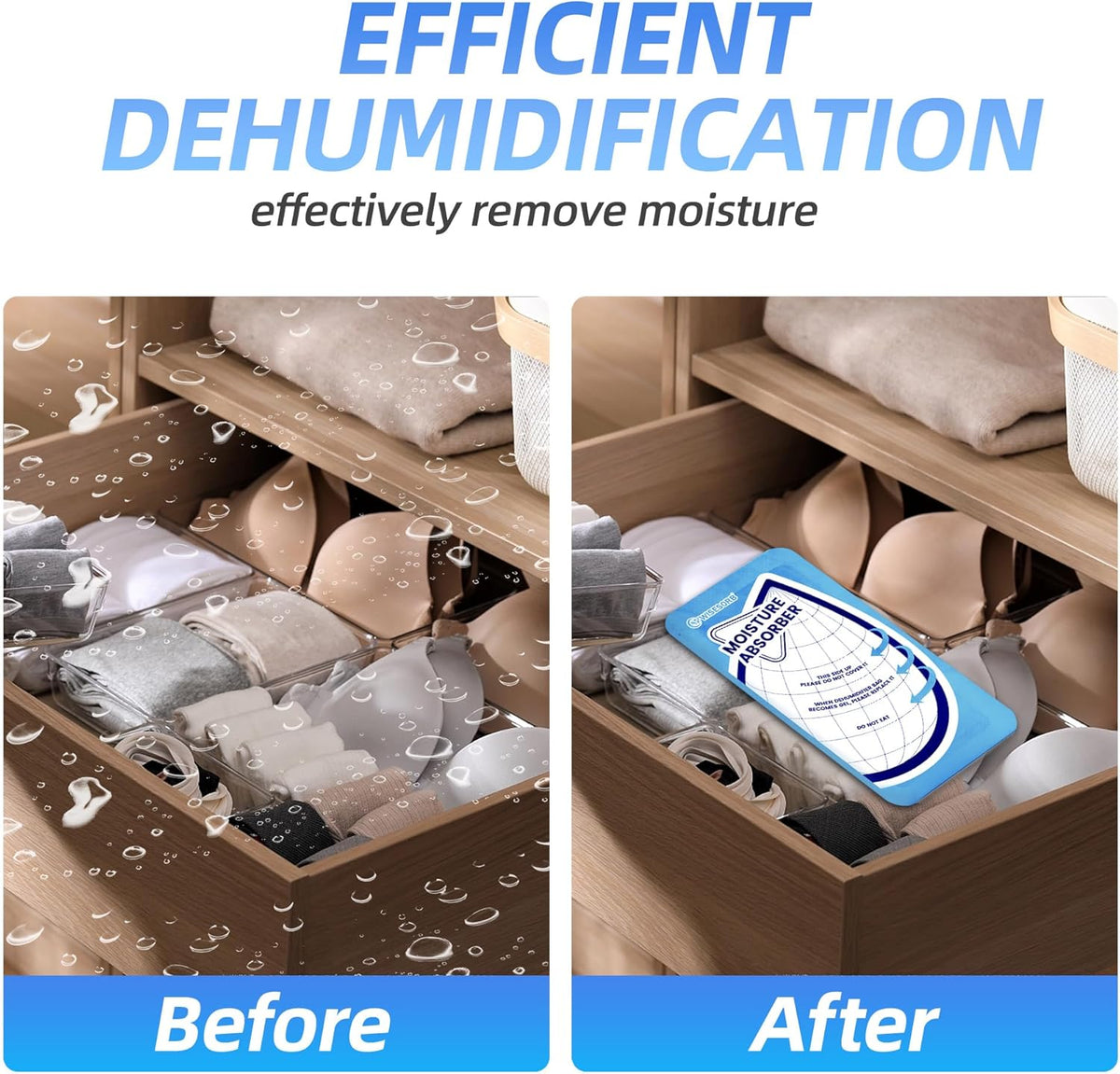 25 Gram Moisture Absorbers, 20 Packs Dehumidifier Bags for Bathrooms, Basements, Rvs, Humidity