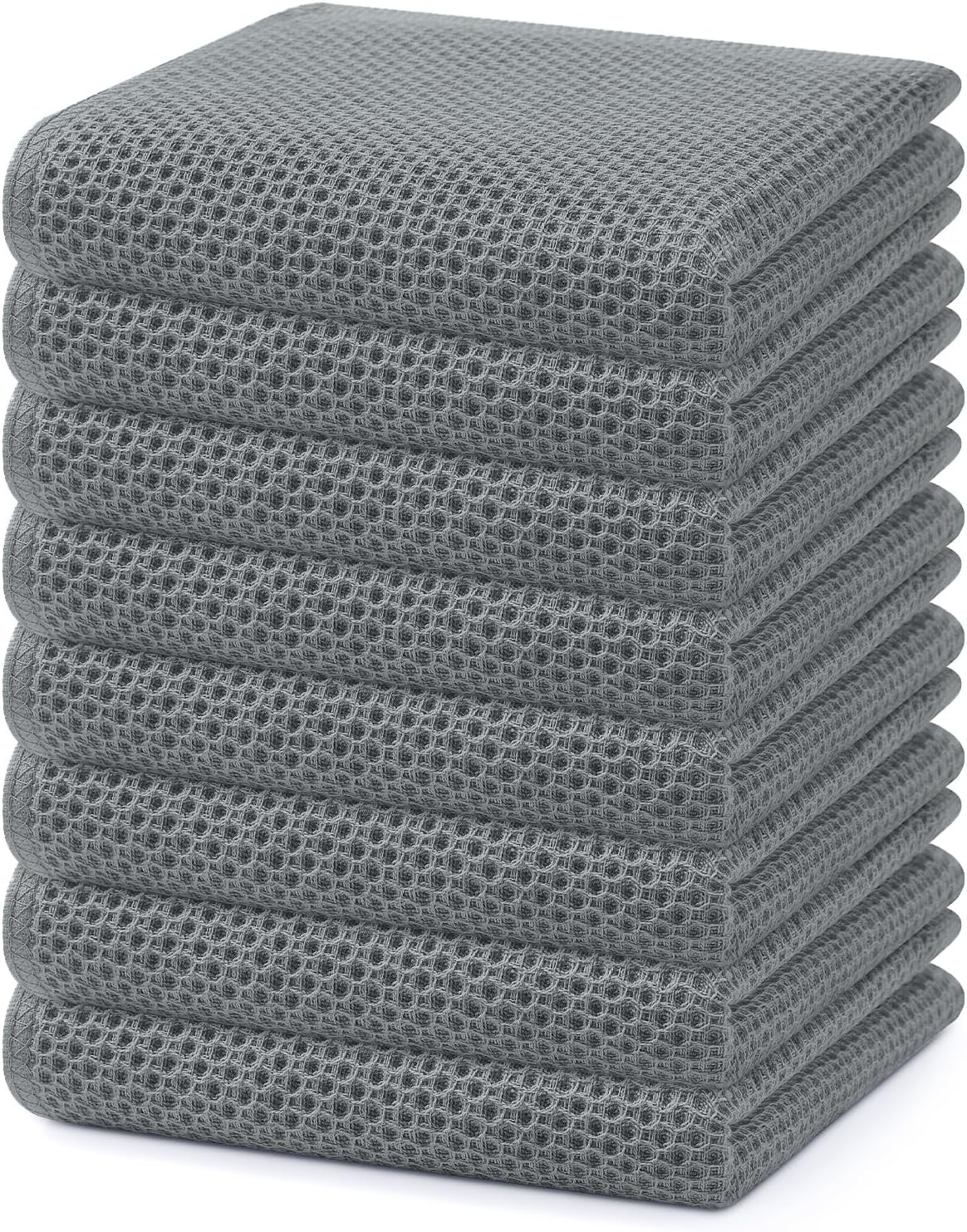 Homaxy 100% Cotton Waffle Weave Kitchen Dish Towels, Ultra Soft Absorbent Quick Drying Cleaning