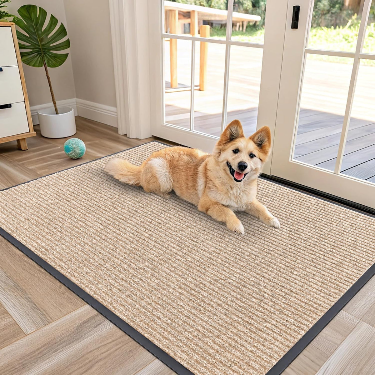 OLANLY Front Door Mat Indoor Outdoor Entrance, Waterproof Heavy Duty Doormat, Fade Resistant, Low