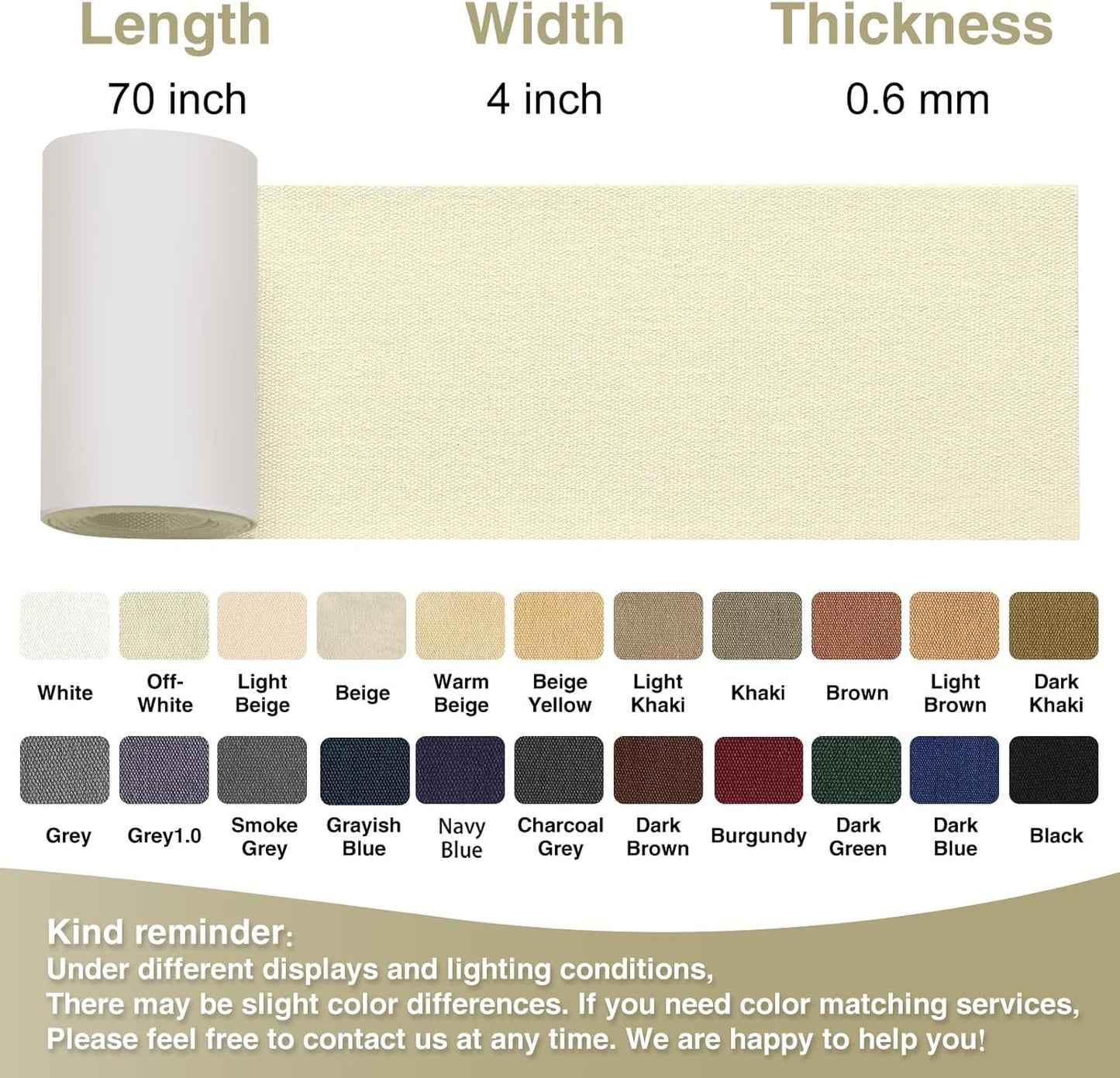 Canvas Repair Tape 4×70 Inch Waterproof Self-Adhesive Fabric Repair Patch for Repairing Boat