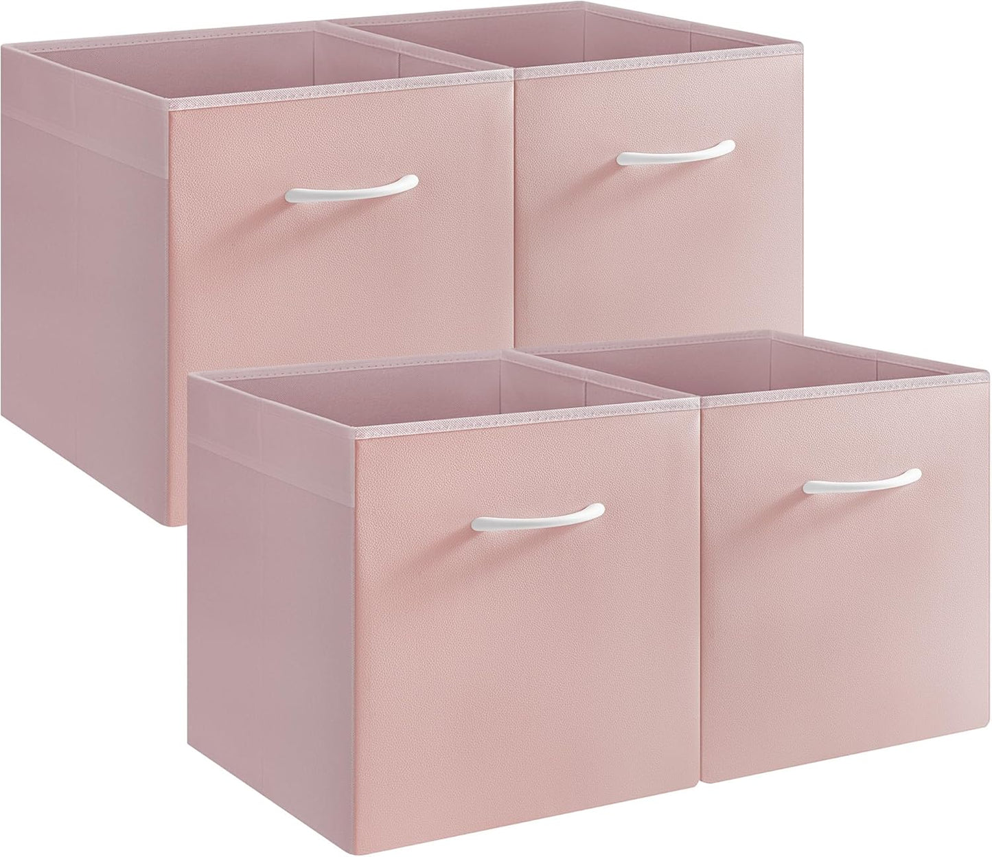 StorageWorks Pink Storage Cubes, 13x13 Storage Cube Bins with Handle, Cube Storage Organizer Bins