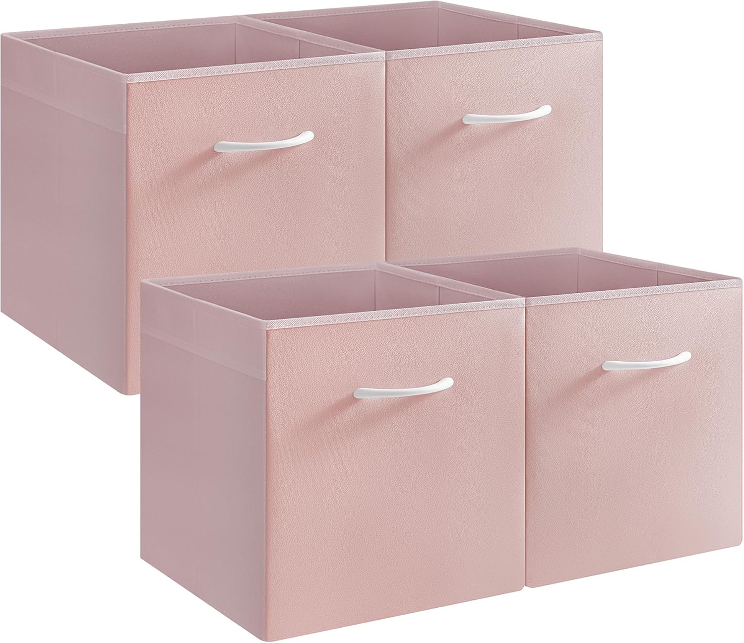 StorageWorks Pink Storage Cubes, 13x13 Storage Cube Bins with Handle, Cube Storage Organizer Bins