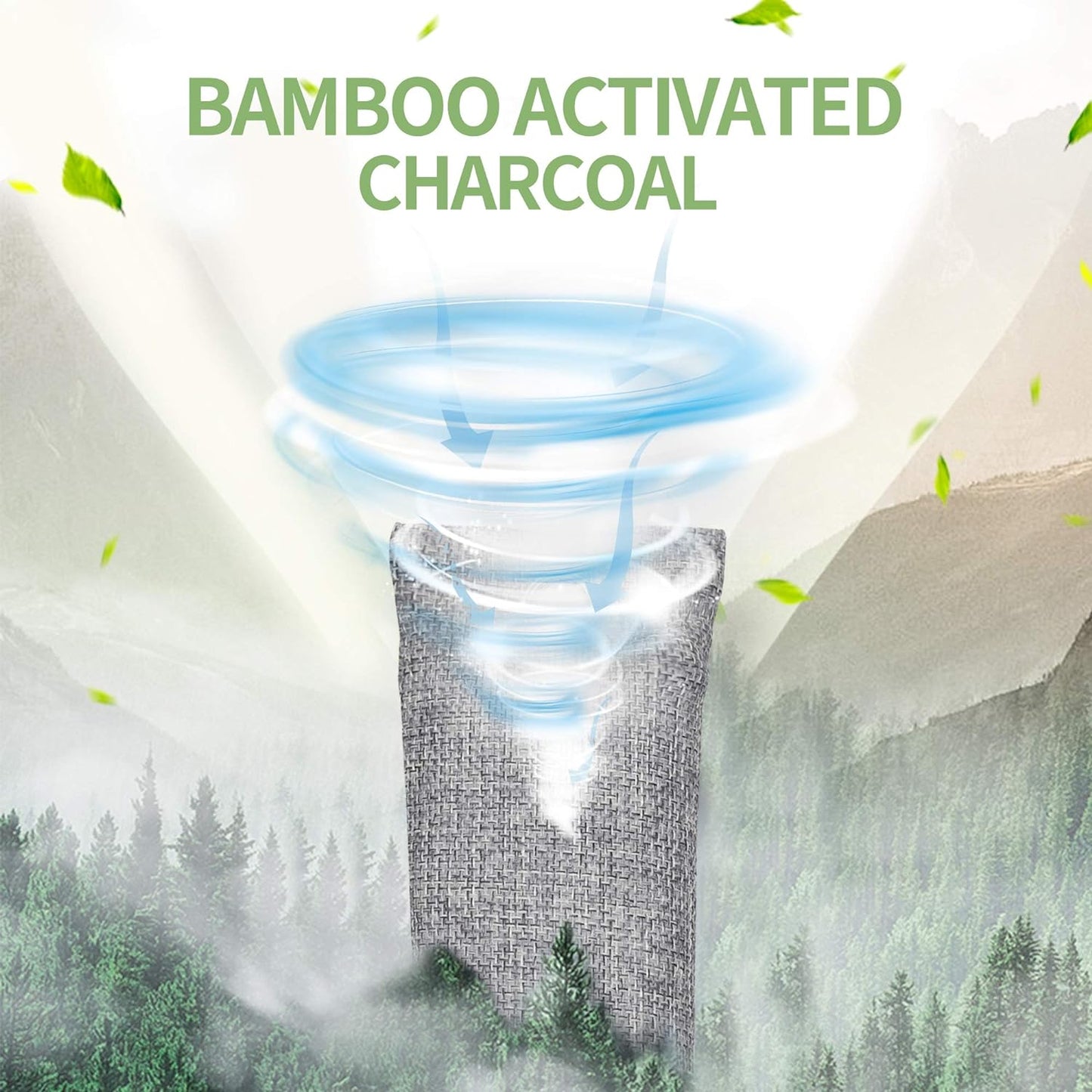 6 Pack Bamboo Charcoal Air Purifying Bag, Activated Charcoal Bags Odor Absorber, Moisture Absorber