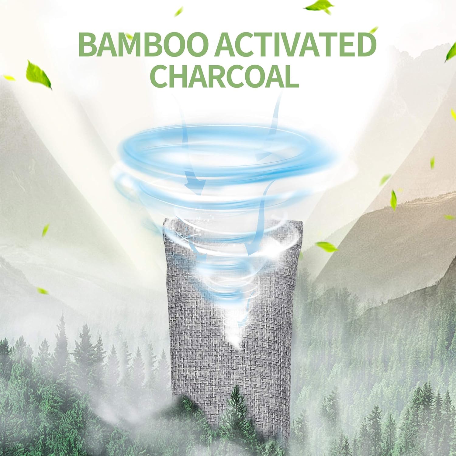 6 Pack Bamboo Charcoal Air Purifying Bag, Activated Charcoal Bags Odor Absorber, Moisture Absorber