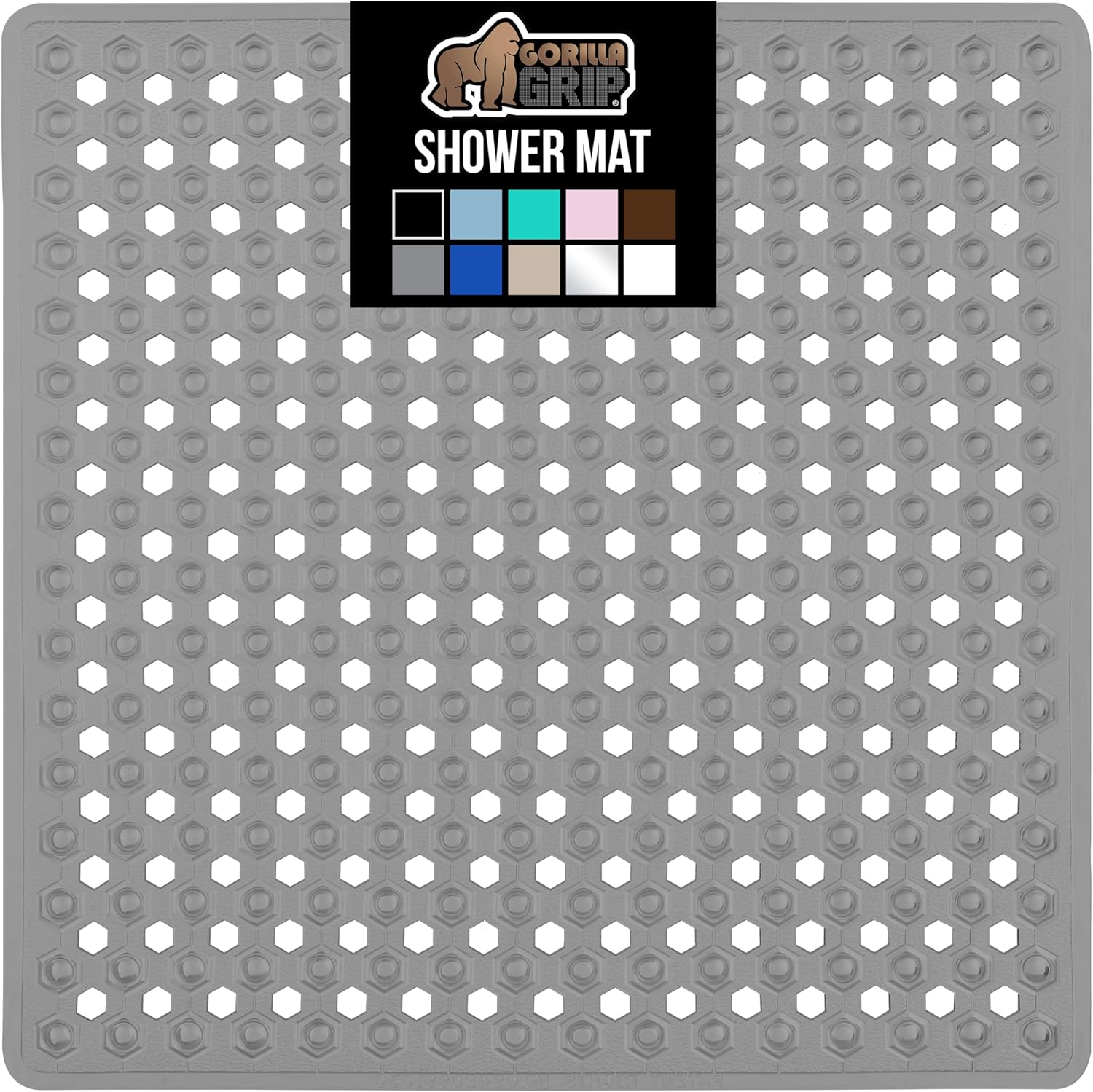 GORILLA GRIP Patented Square Shower Stall Mat, Small Bathtub Floor Mats for Stand Up Showers