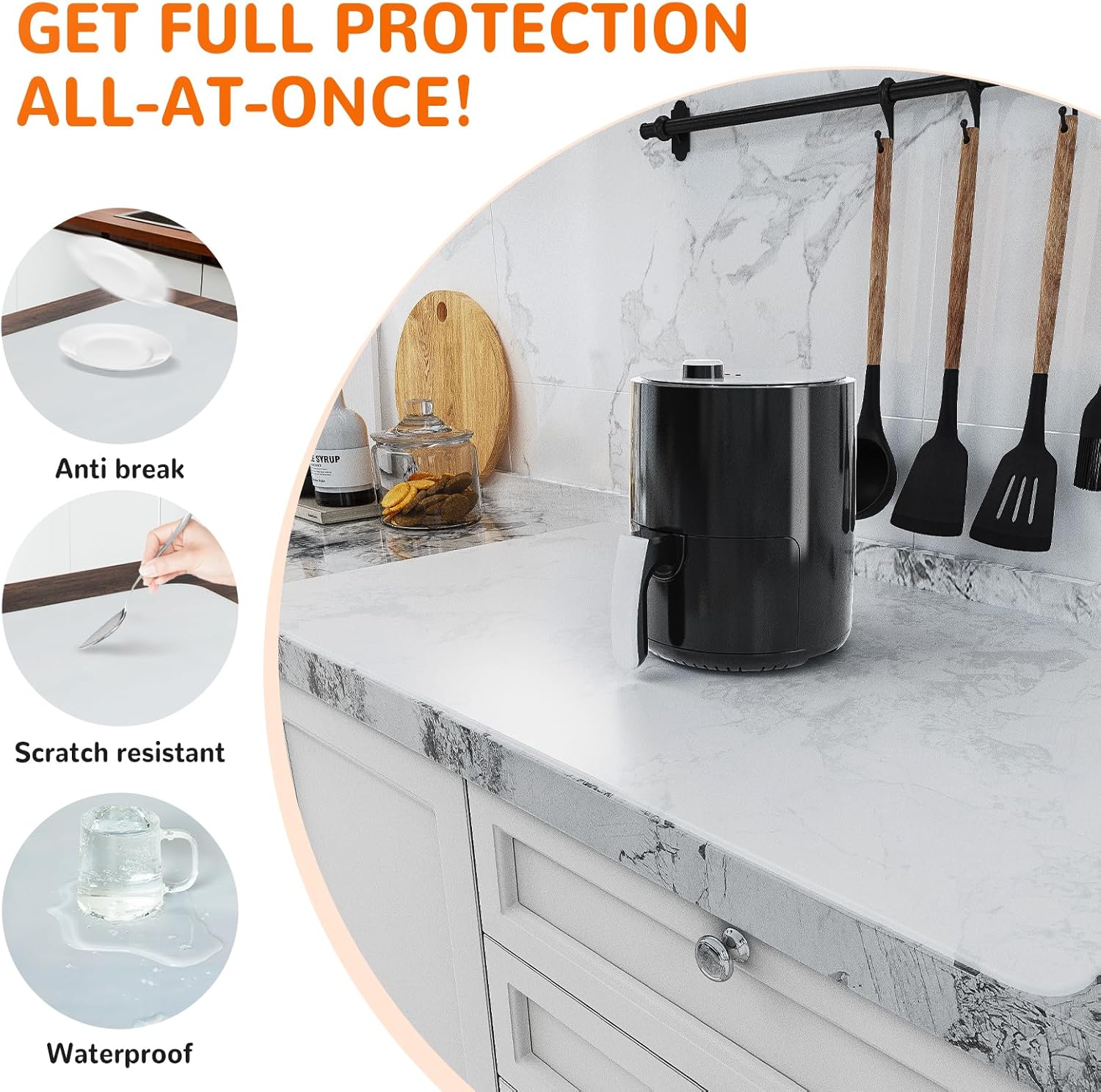 Warome Silicone Mat,47"x 23" Silicone Mats for Kitchen Counter, Waterproof Heat Resistant Mat