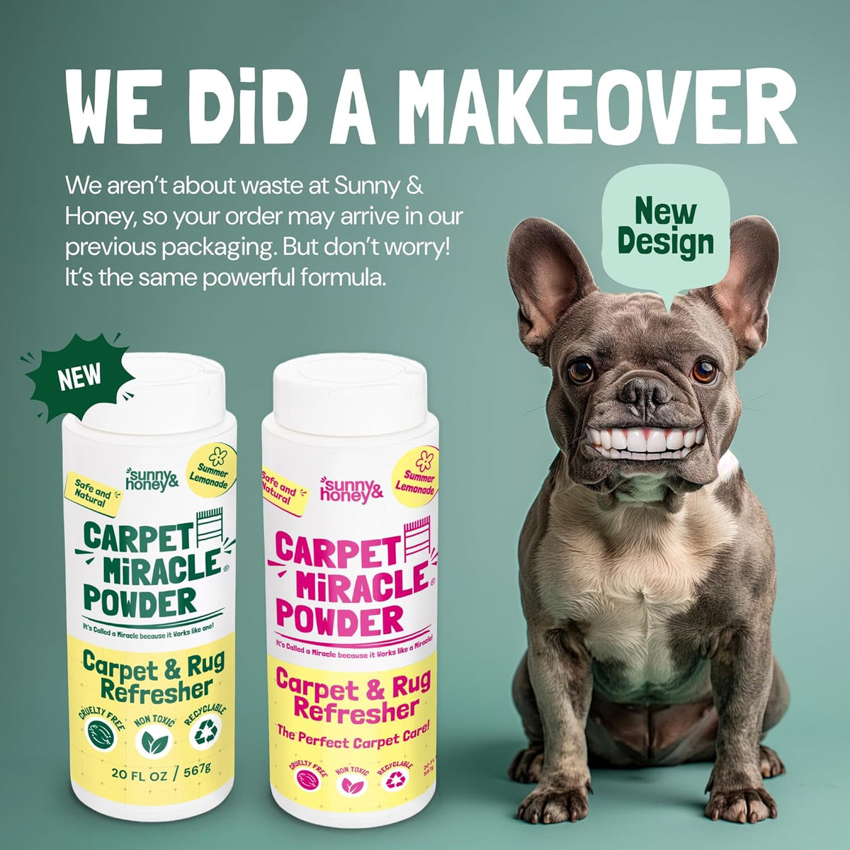 Sunny & Honey Carpet Deodorizer Powder - 20 Oz, Summer Lemonade Scent - Rug Cleaner & Carpet