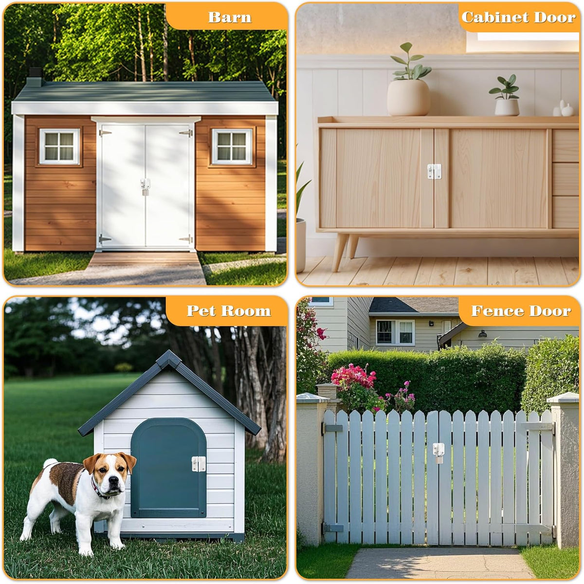 Alise Flip Latch Gate Latch White Shed Lock Shed Latch Barn Door Lock Locking Latches for Barn