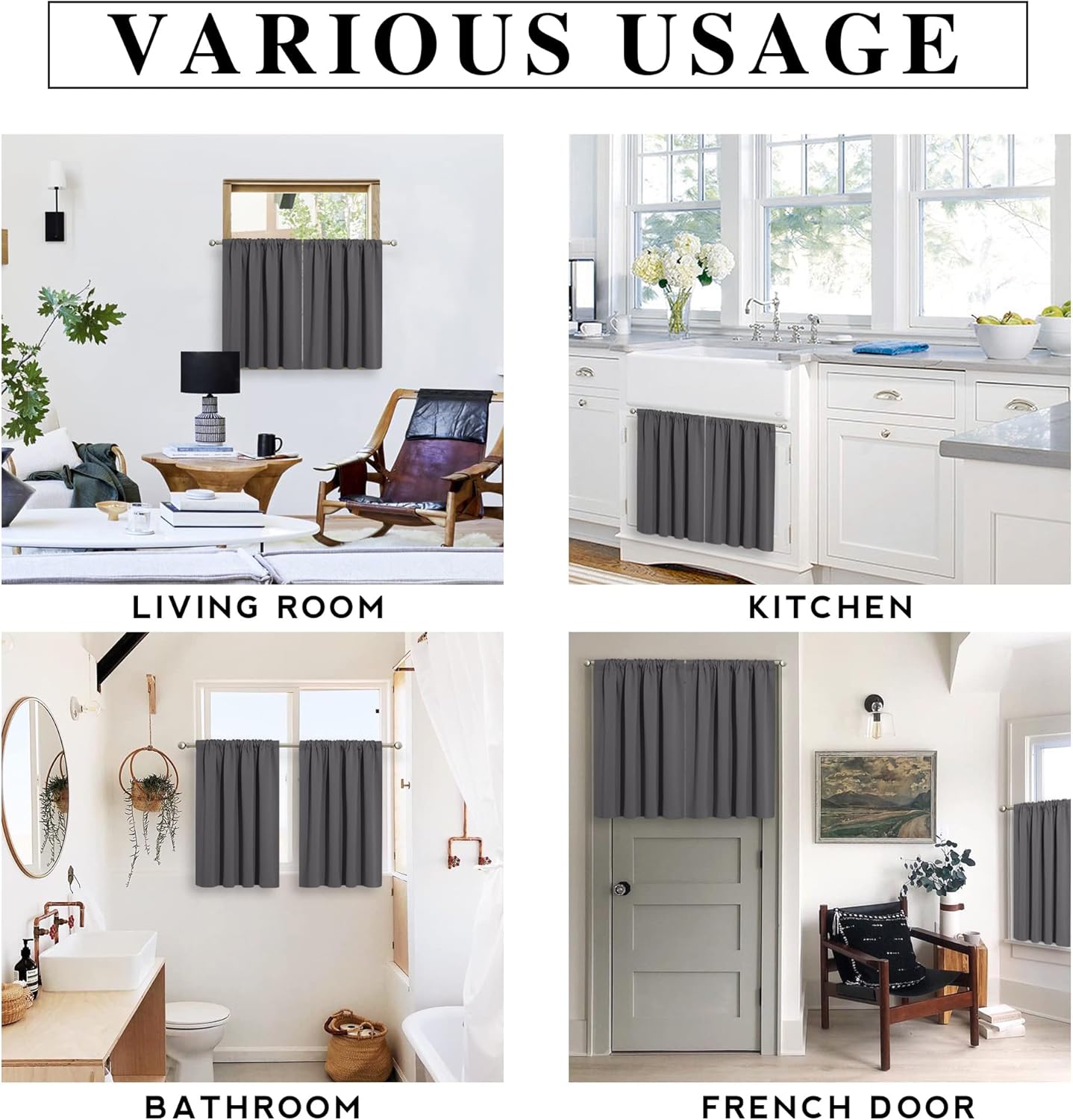 RYB HOME Blackout Curtains for Living Room, Large Window Shades for Bay Window Dining Parlor