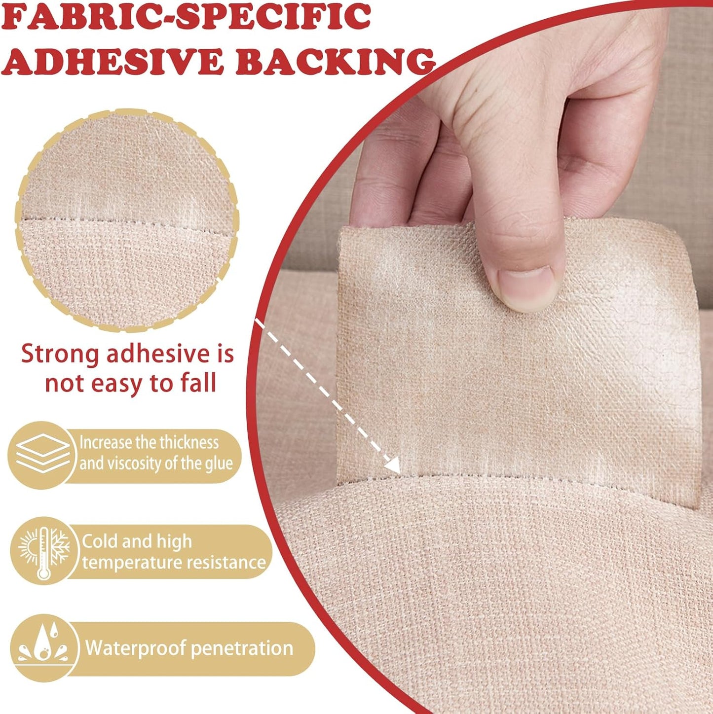 Linen Repair Tape 4x70 Inch Self-Adhesive Couch Patch Repair Fabric Patch for