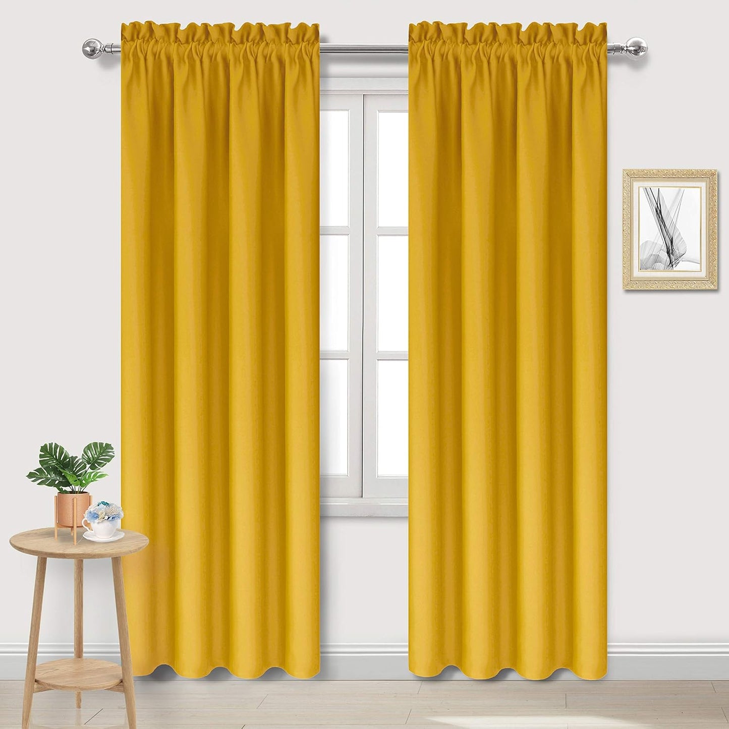DWCN Blackout Curtains Room Darkening Thermal Insulated Bedroom Curtains Window Curtain Panels, 42
