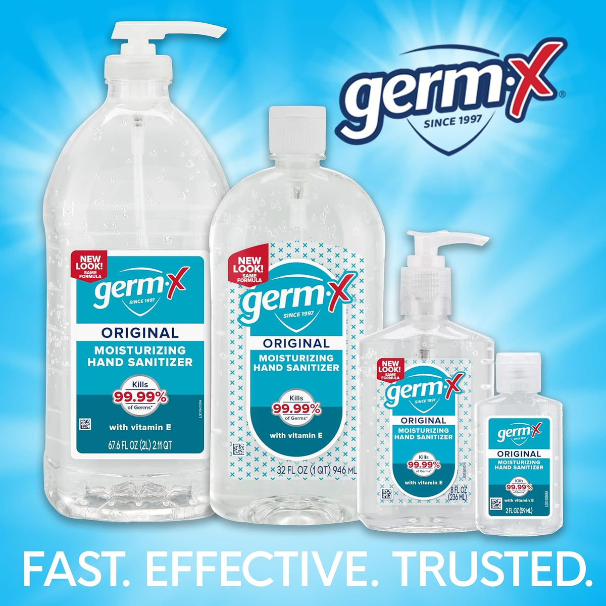 Germ-X Original Hand Sanitizer, Fast-Drying Moisturizing Gel with Vitamin E, Instant & No Rinse
