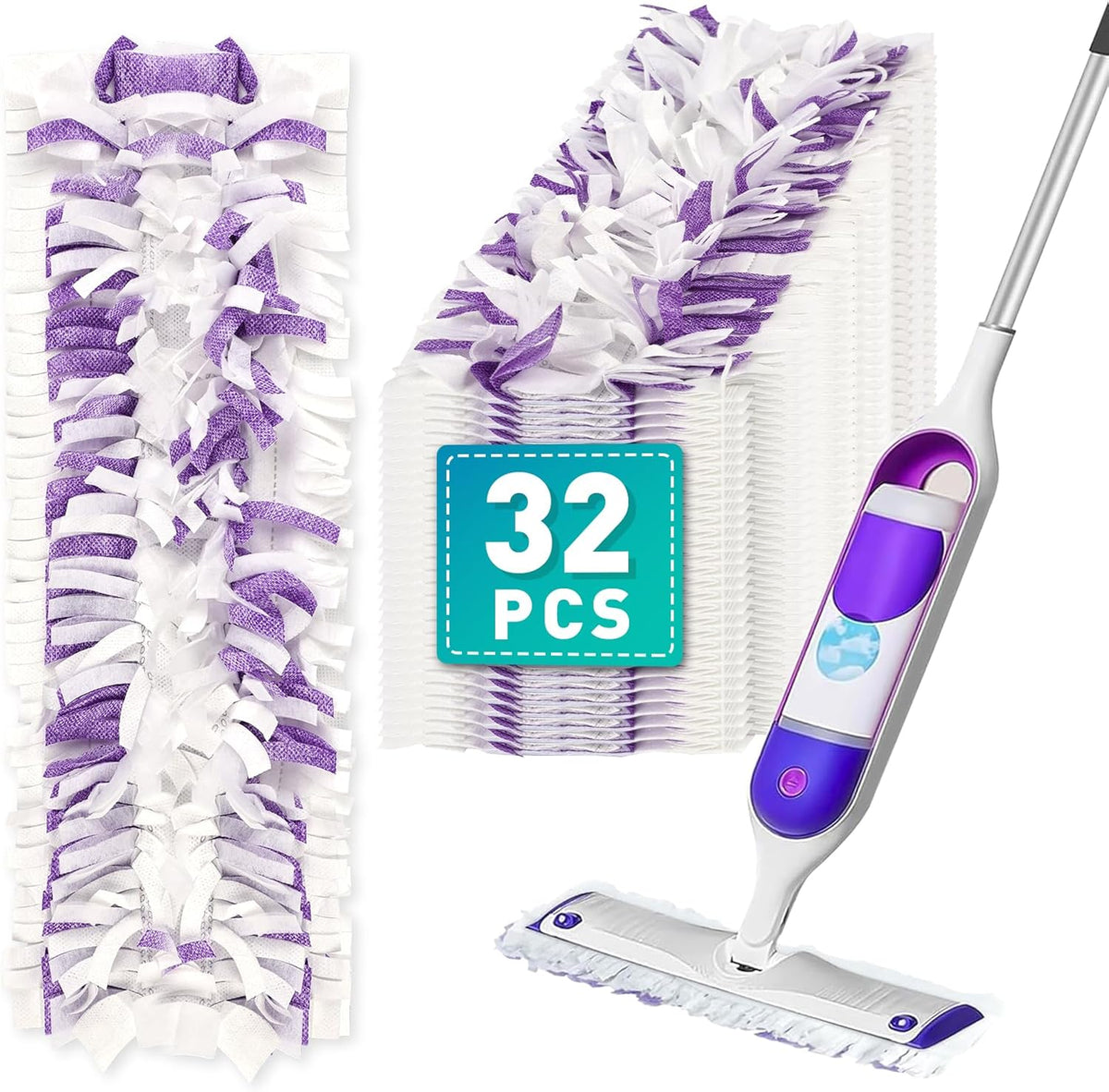 5X Cleaning Power Mop Pads Compatible with Swiffer PowerMop, Disposable Mopping Pad Refills for