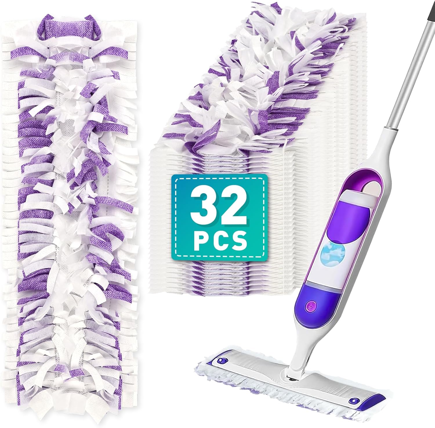 5X Cleaning Power Mop Pads Compatible with Swiffer PowerMop, Disposable Mopping Pad Refills for