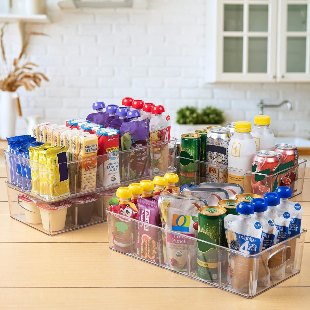 ClearSpace Plastic Pantry Organization and Storage Bins with Removable Dividers – Perfect Kitchen
