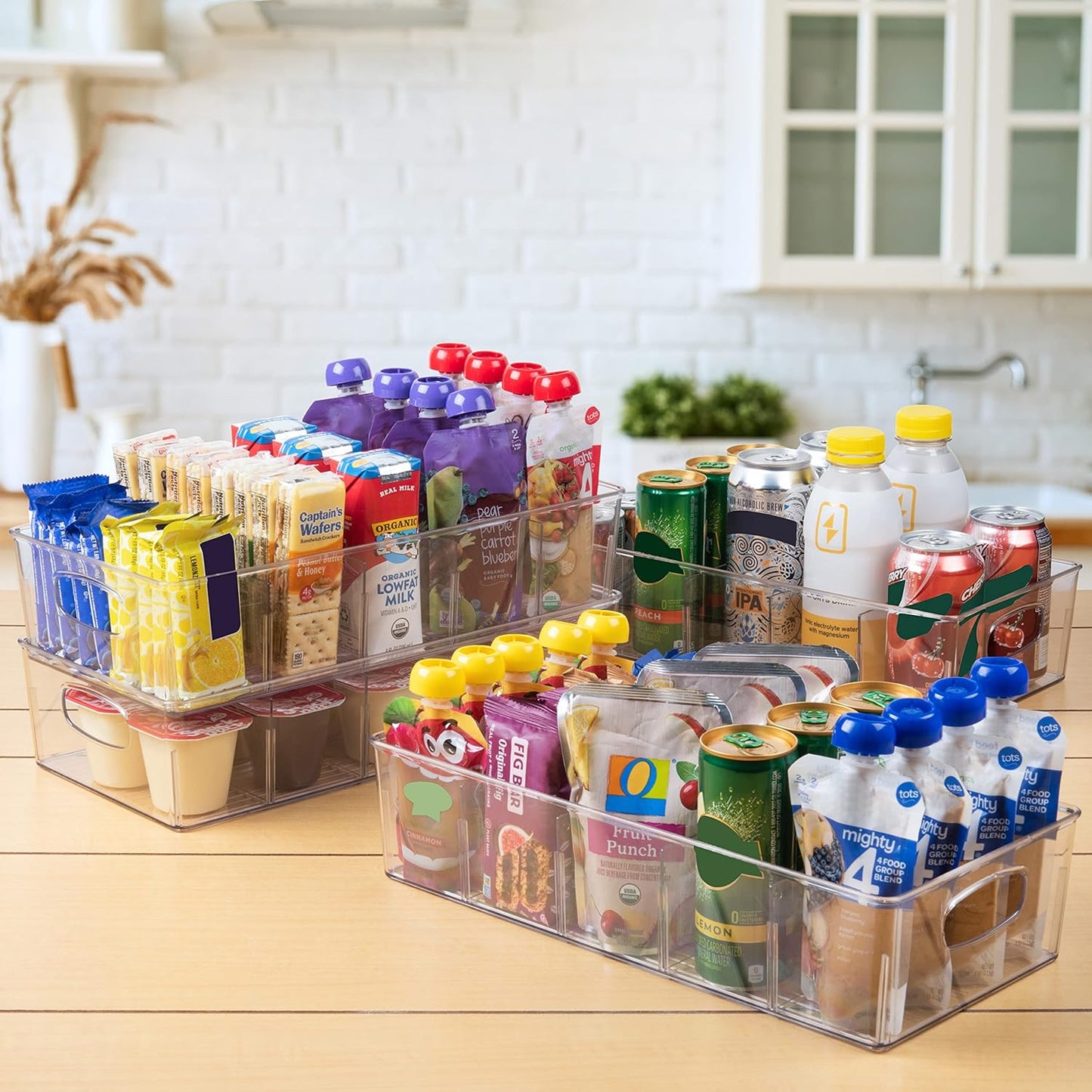 ClearSpace Plastic Pantry Organization and Storage Bins with Removable Dividers – Perfect Kitchen