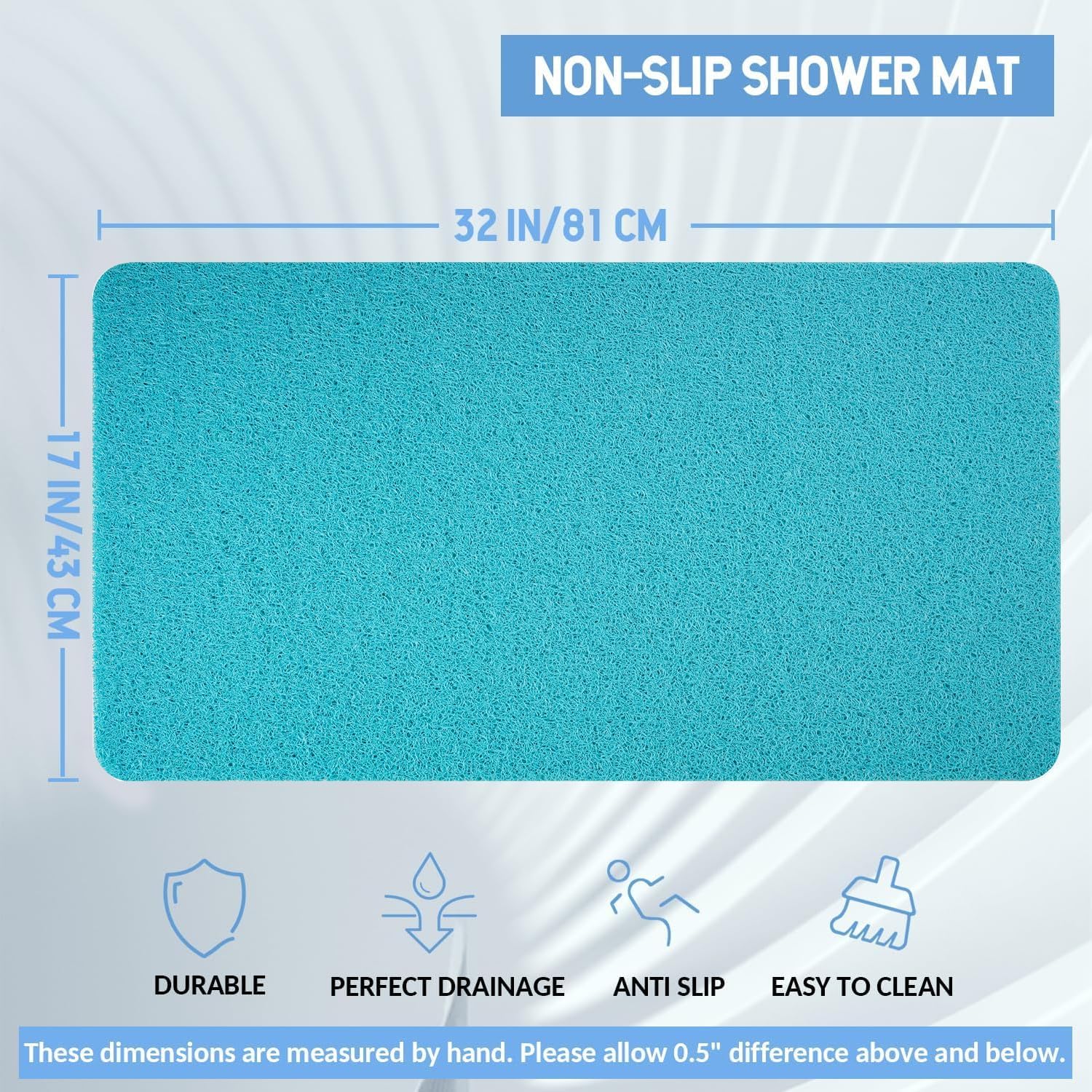 Non-Slip Bathtub Mat, Anti Slip Shower Mat, Fast Drying Bathtub Mats, Foot Scrubber Mat, Anti Slip