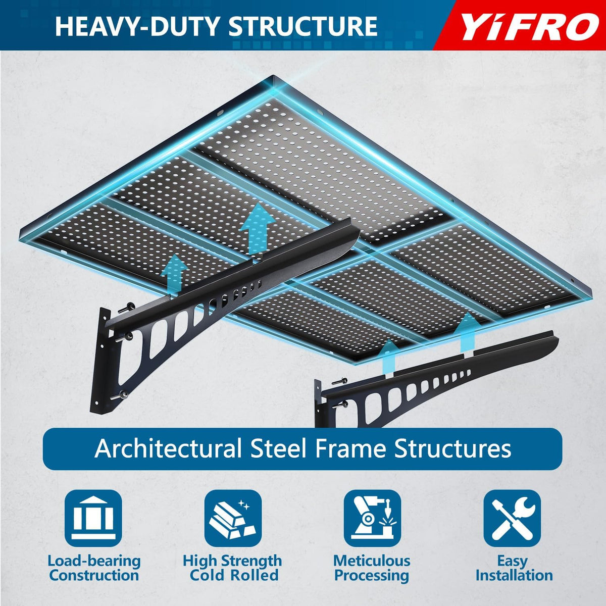 4-Pack 2x3ft Heavy Duty Garage Wall Shelving, 1000 lbs Load Capacity, Garage Shelving Wall Mounted