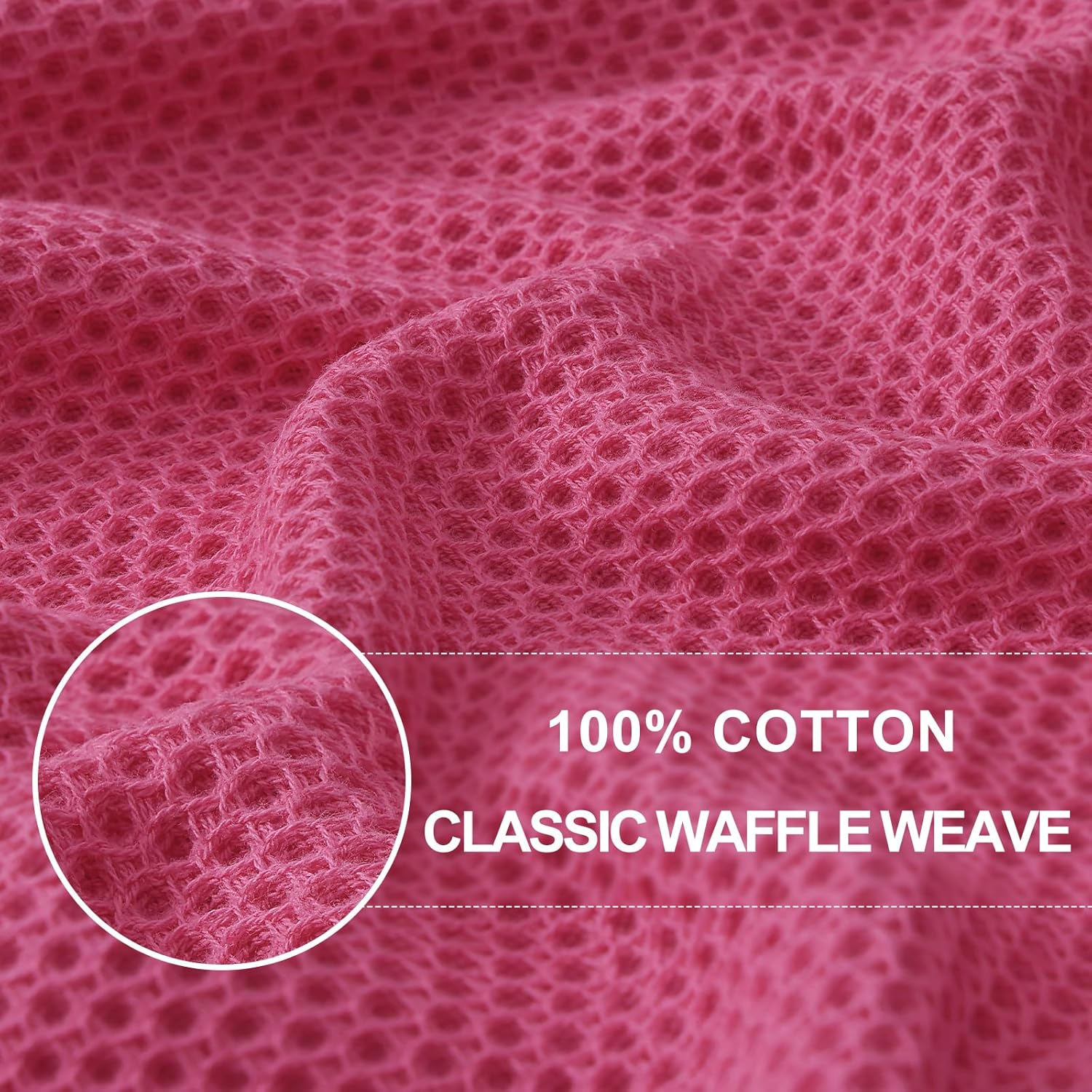 Homaxy 100% Cotton Waffle Weave Kitchen Dish Towels, Ultra Soft Absorbent Quick Drying Cleaning