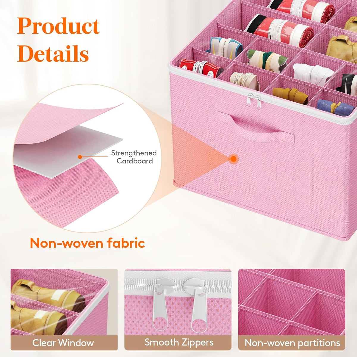 Lifewit Shoe Storage Organizer for Closet Fits 12-16 Pairs, Fabric Large Shoe Box Storage
