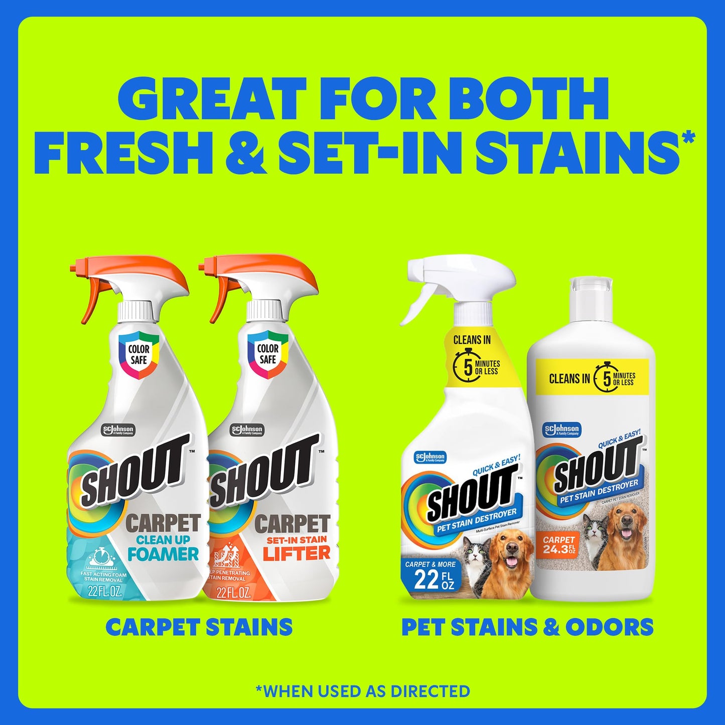 Shout Carpet Set-In Stain Lifter Spray, Rug & Carpet Cleaner, Color Safe and Fast Acting Spot &