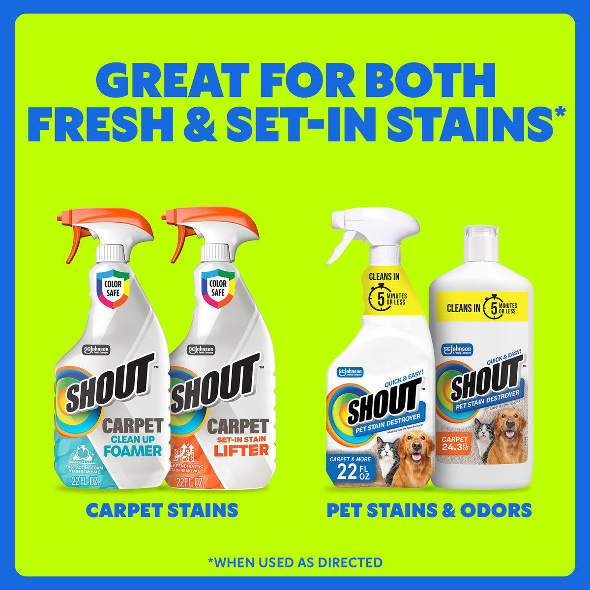 Shout Carpet Set-In Stain Lifter Spray, Rug & Carpet Cleaner, Color Safe and Fast Acting Spot &