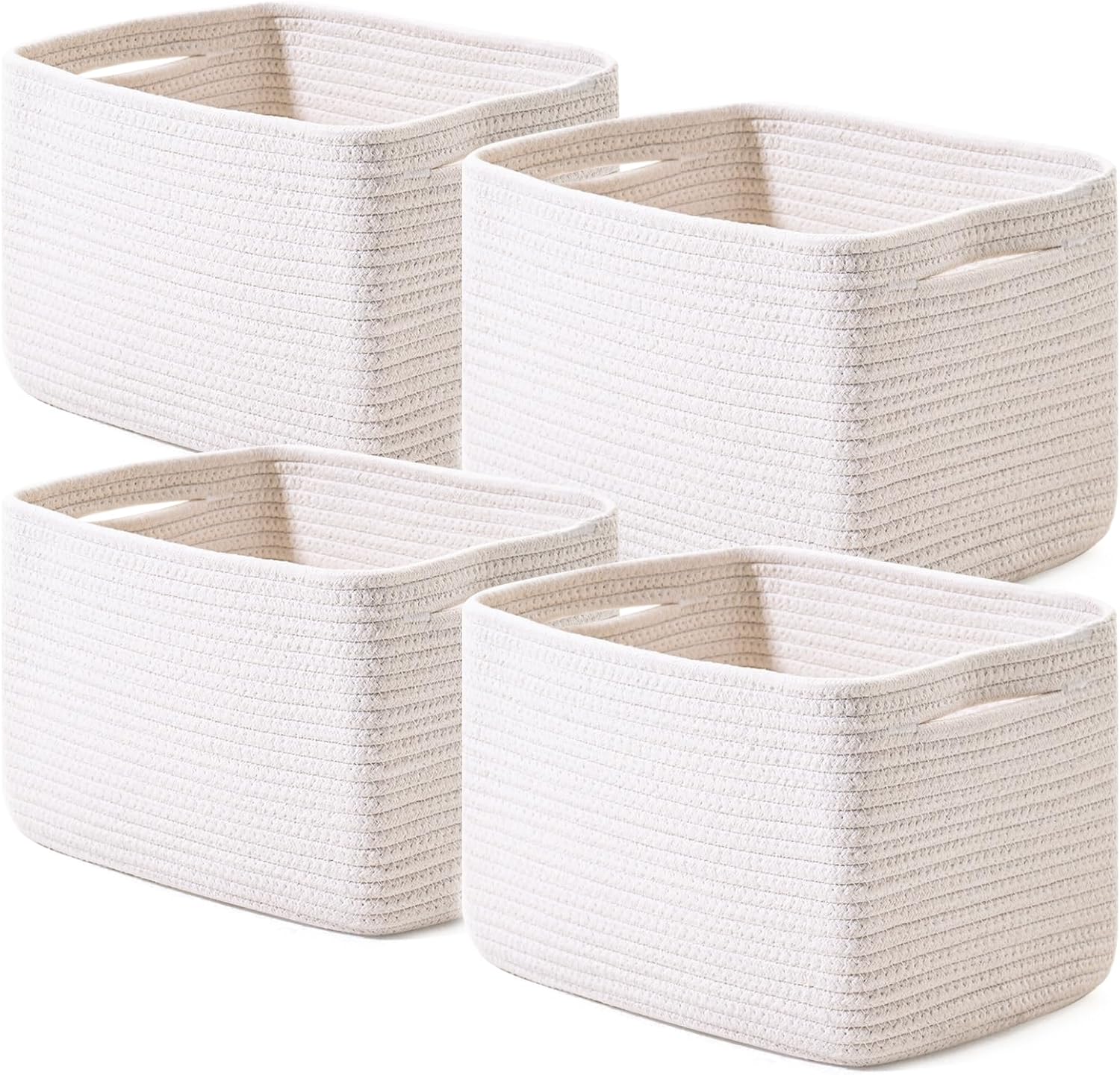 Storage Baskets for Organizing, Woven Basket for Storage, Storage Baskets Bin for Shelves, Cotton