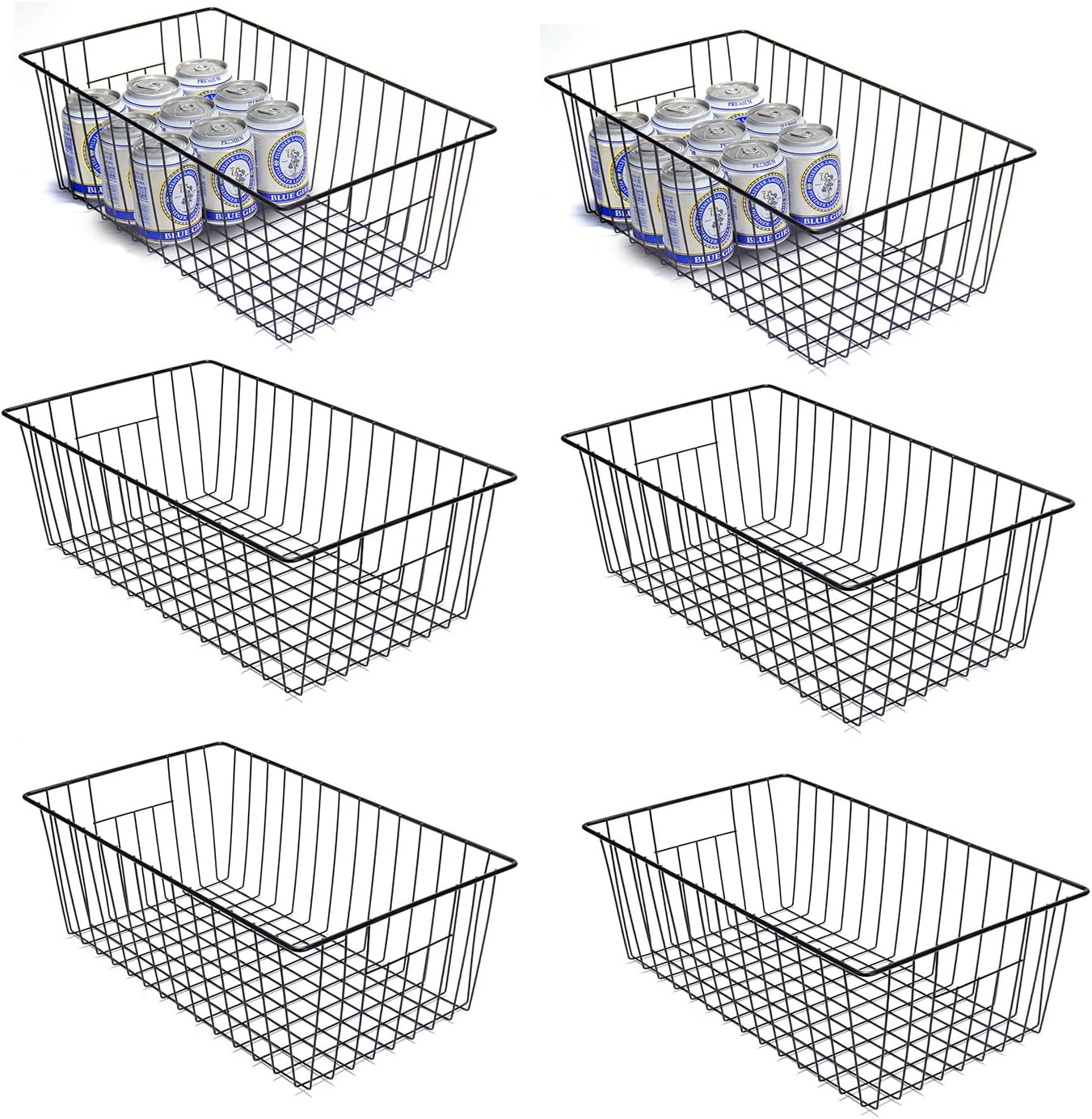 Freezer Organizer Bins, Upright Freezer Baskets for 16, 17, 21 cu.ft Standup Freezer, Durable