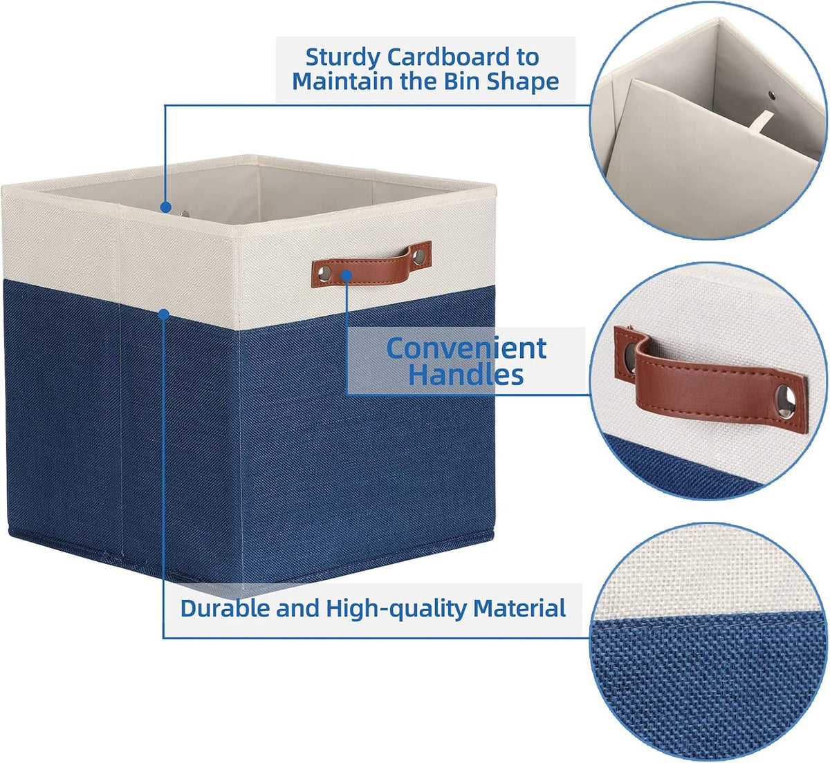 Temary Fabric Storage Bins for Cube Organizer 4 Pack Cube Storage Bins 13 Storage Cubes for Shelves