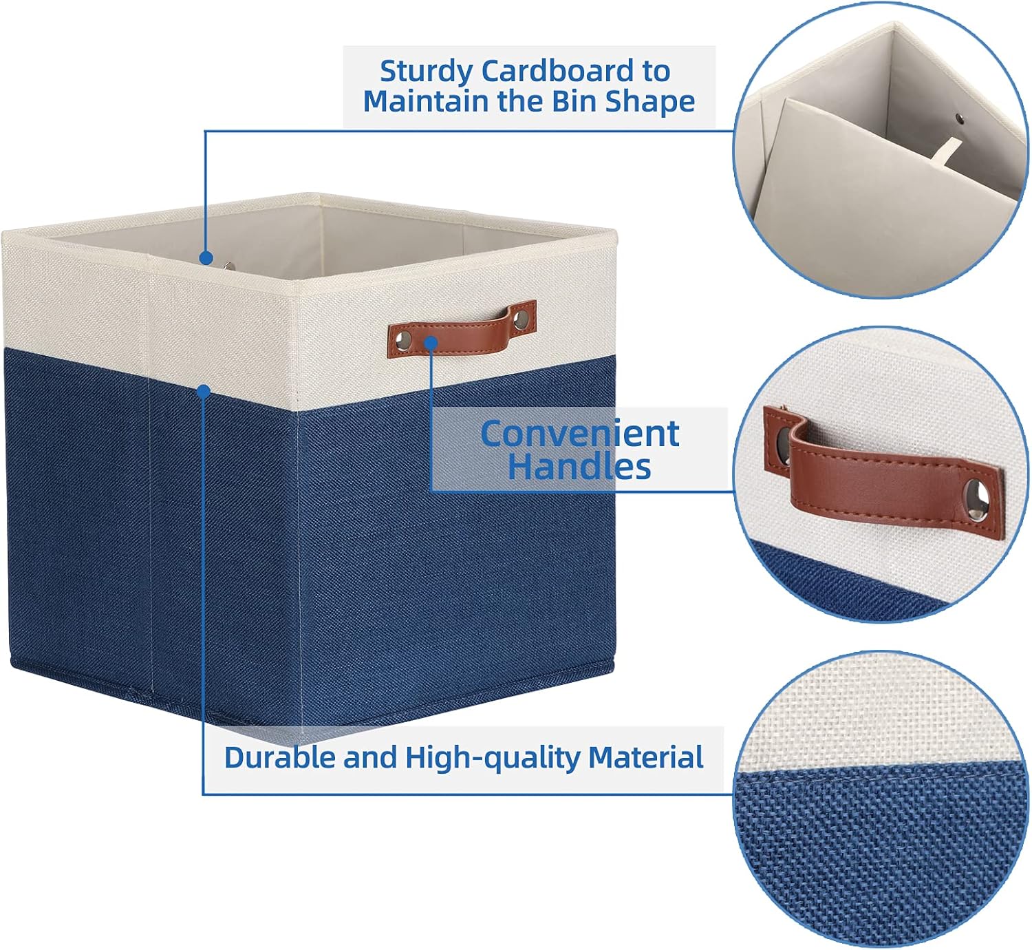Temary Fabric Storage Bins for Cube Organizer 4 Pack Cube Storage Bins 13 Storage Cubes for Shelves
