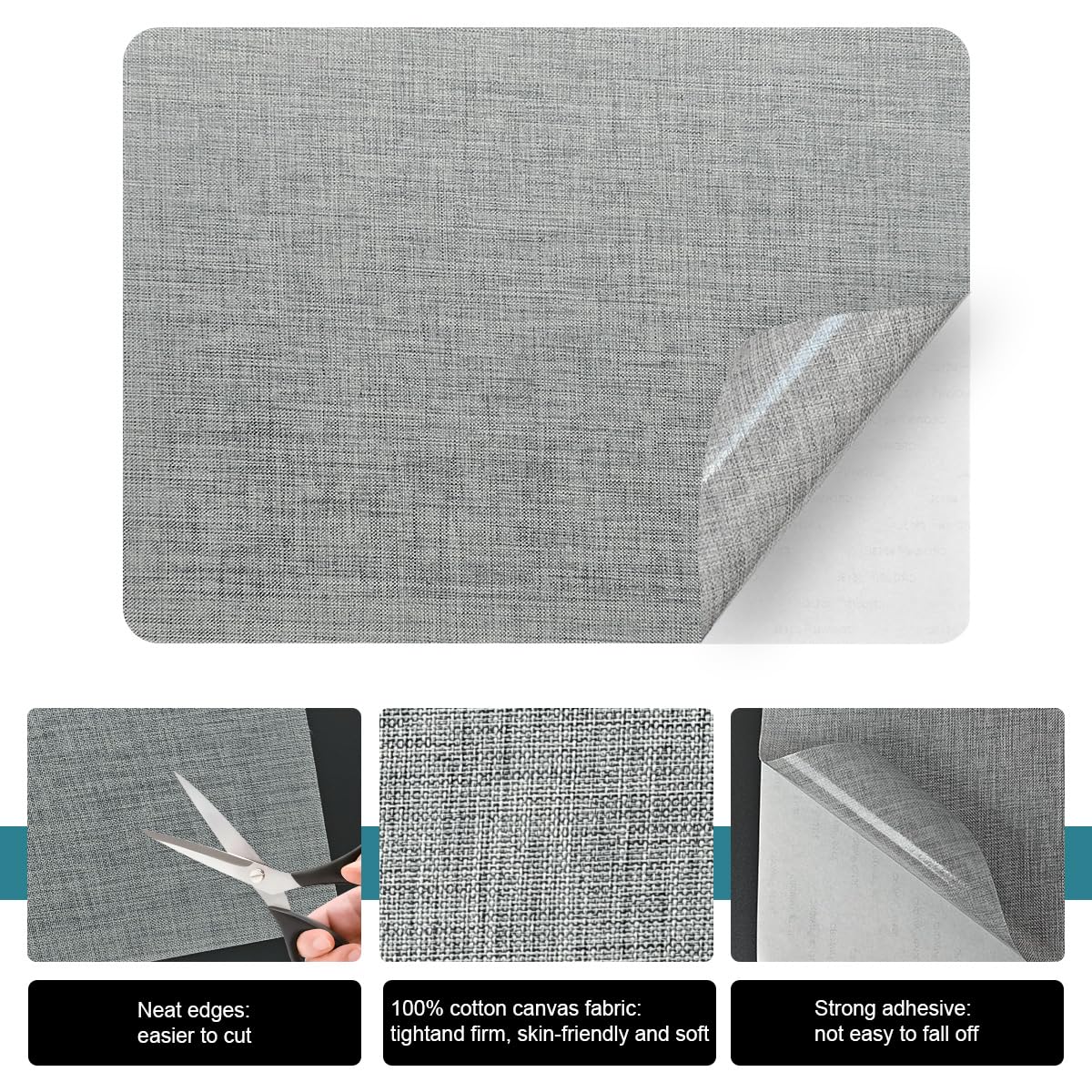 J.CARP 2Pcs Linen Repair Patches, Large Self-Adhesive Fabric Patch for Sofas, Couch, Furniture, Car