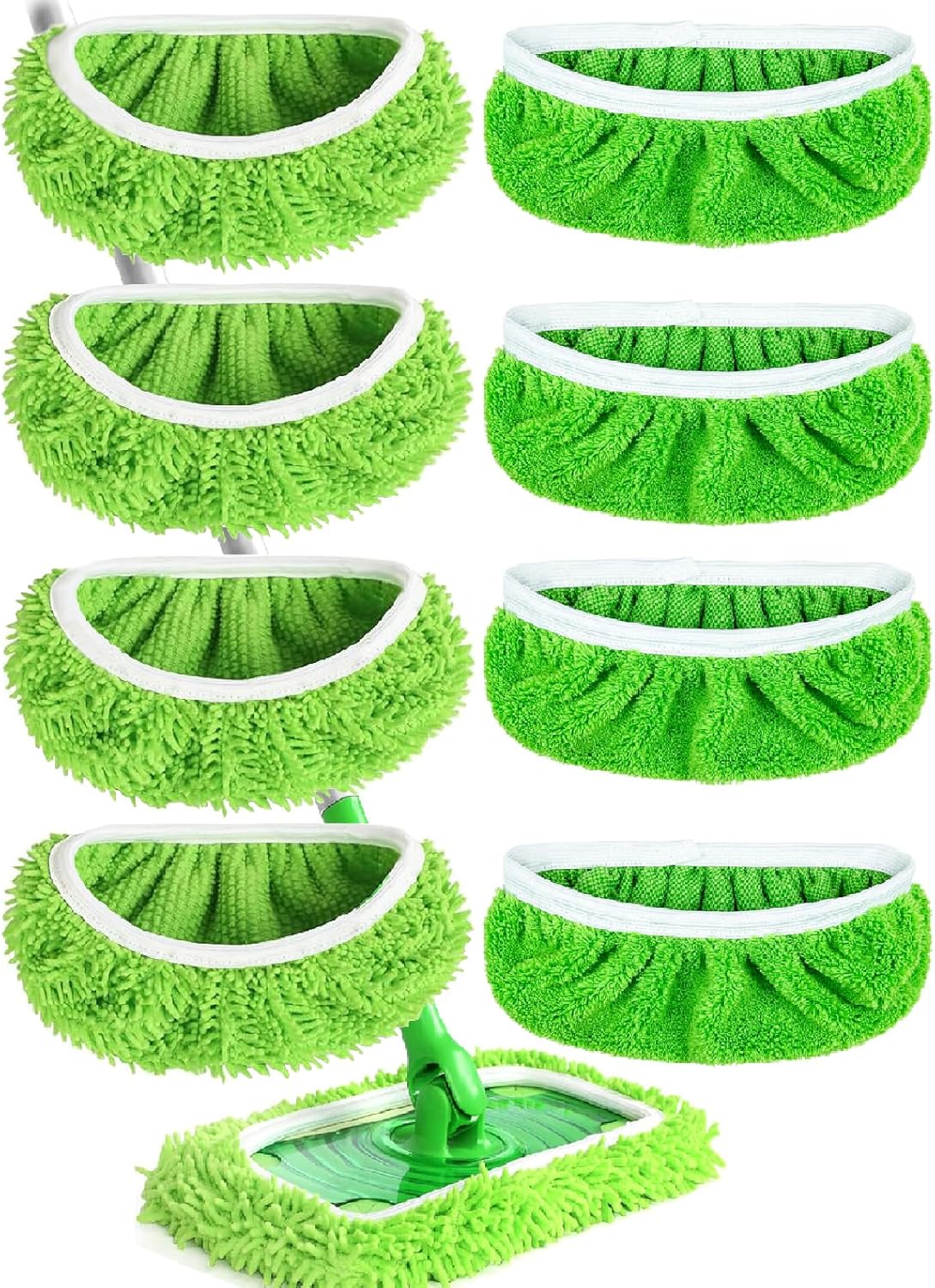 8PCS Reusable Microfiber Mop Pads Washable Wet Pads Compatible with Swiffer Sweeper Refills Pads