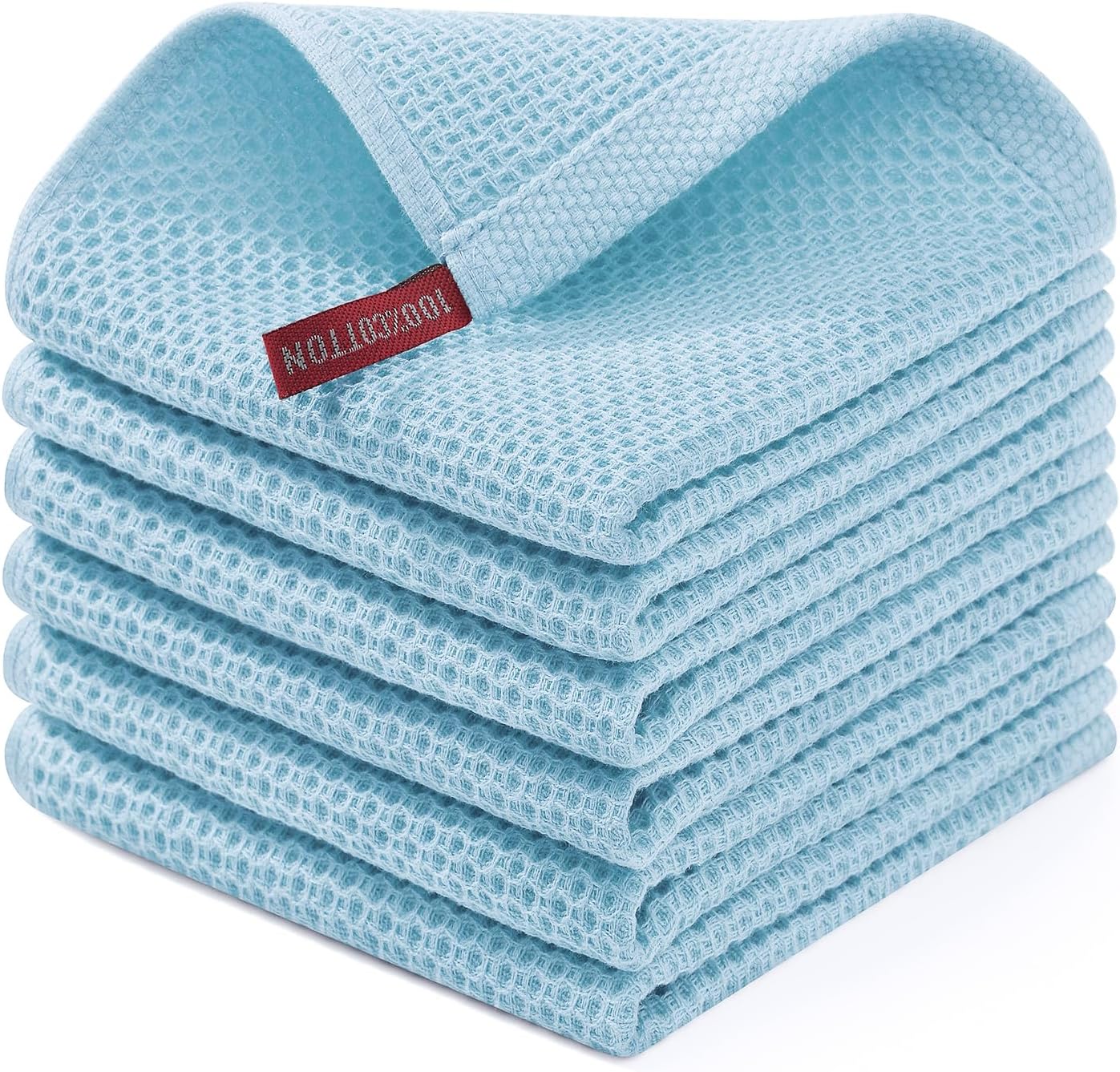 Homaxy 100% Cotton Waffle Weave Kitchen Dish Cloths, Ultra Soft Absorbent Quick Drying Dish Towels