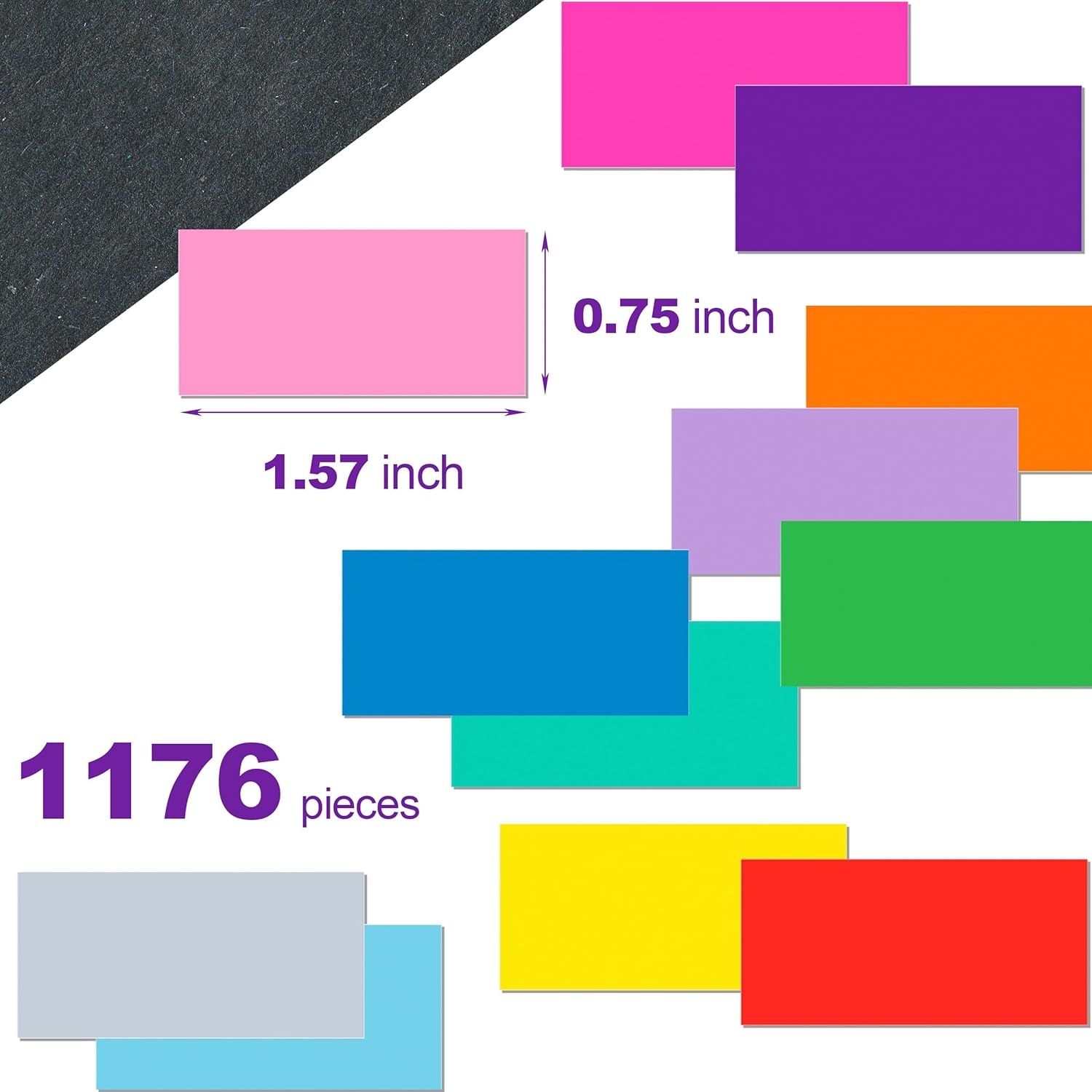 YSHIHE Colored Label Stickers,Rectangular Color Coding Stickers 1.57 x 0.75 Inch (40mm x 19mm),12