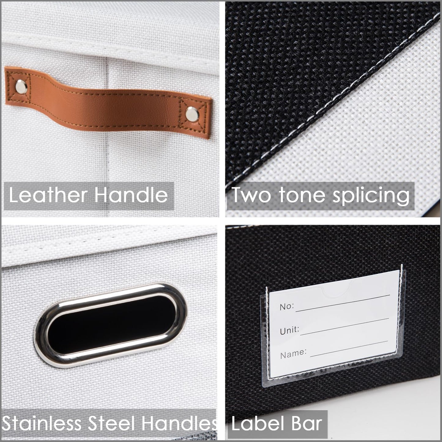 PRANDOM Foldable Storage Bins with Handles [3-Pack] Fabric Collapsible Storage Boxes Baskets Cubes