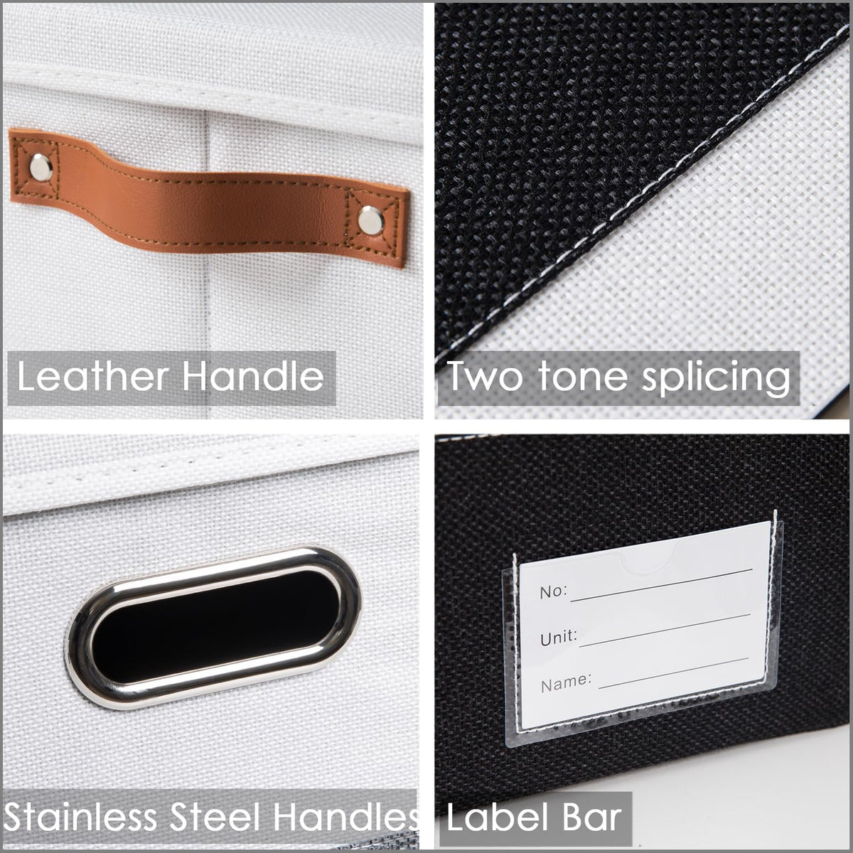 PRANDOM Foldable Storage Bins with Handles [3-Pack] Fabric Collapsible Storage Boxes Baskets Cubes