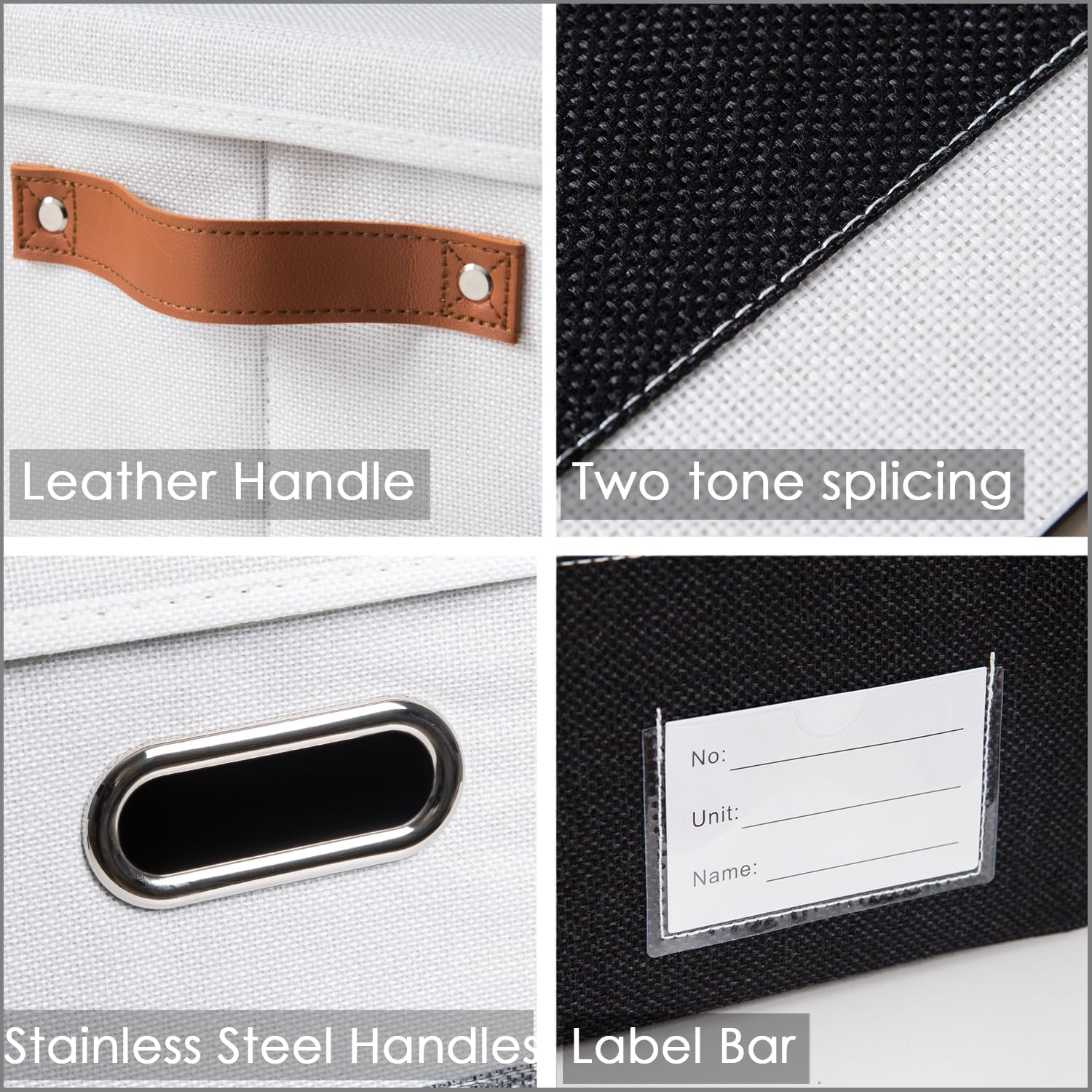 PRANDOM Foldable Storage Bins with Handles [3-Pack] Fabric Collapsible Storage Boxes Baskets Cubes