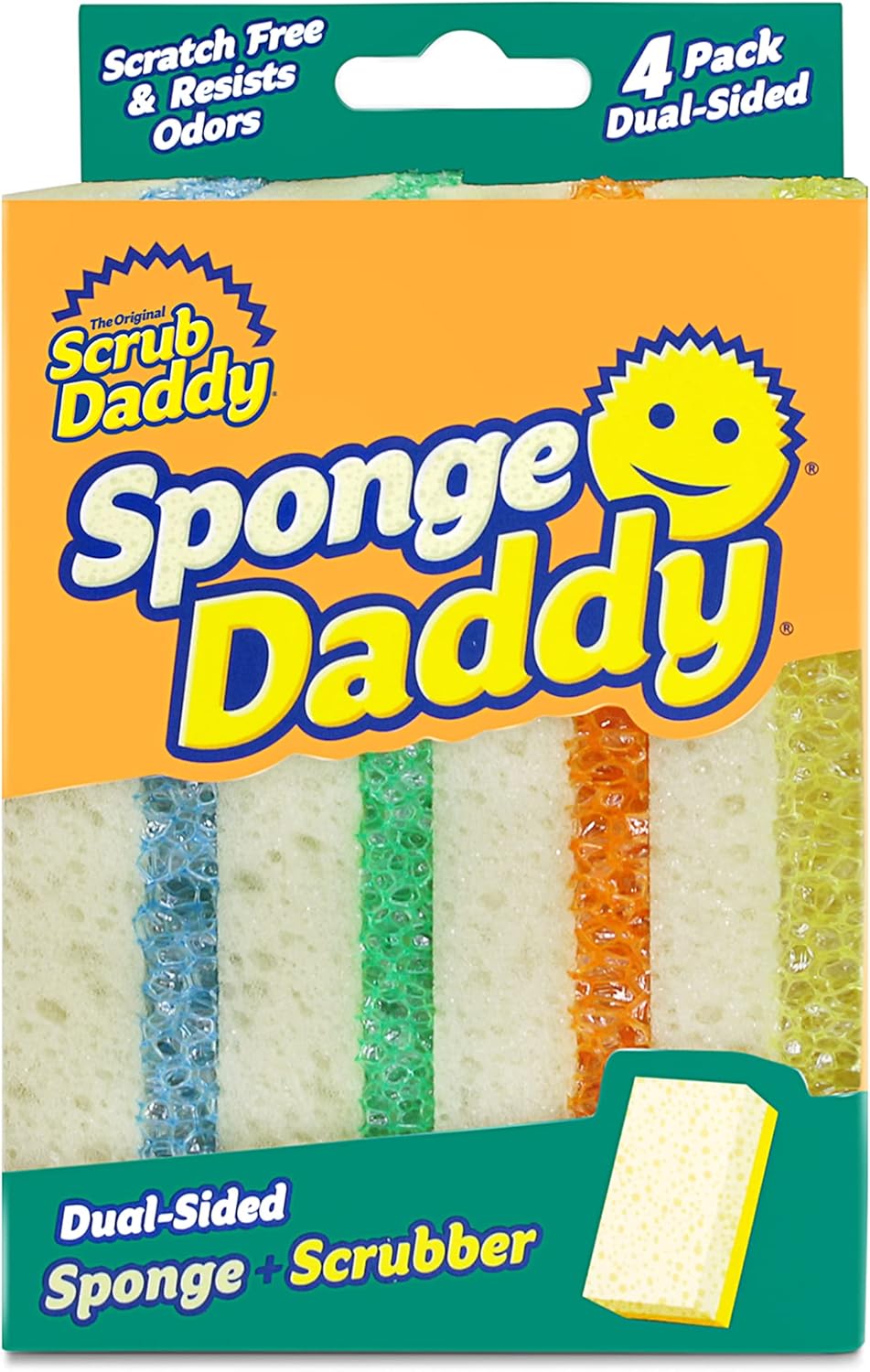 Scrub Daddy Sponge Daddy - Scratch-Free Multipurpose Kitchen & Dish Sponge - BPA Free & Made with