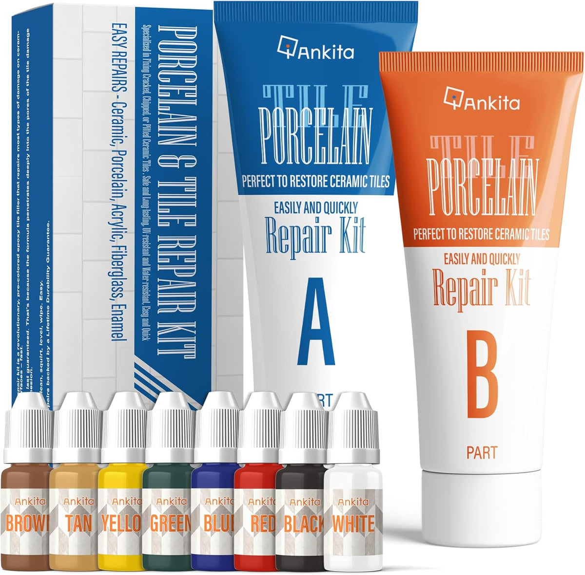 Tile Repair Kit, Ceramic Tile Repair Kit(Color Match), Porcelain Tile Chip Repair Kit with Super