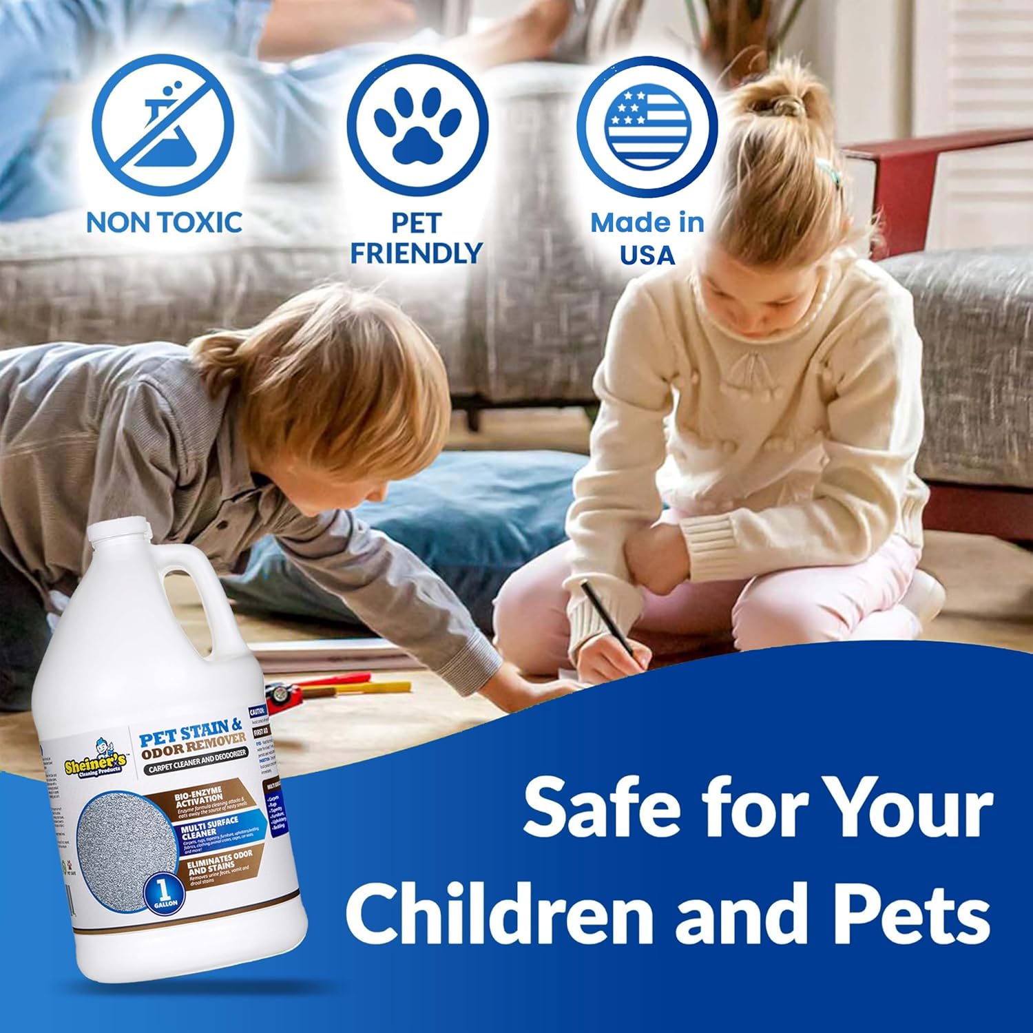 Sheiner's Pet Urine Enzyme Cleaner & Urine Odor Eliminator, Advanced Cleaning Bio-Enzyme Cleaner