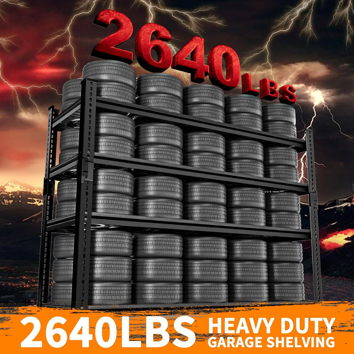 Storage Shelves Heavy Duty 4 PCS, 48"L x 18"W x 60"H Garage Wire Shelving Unit Loads 2640LBS