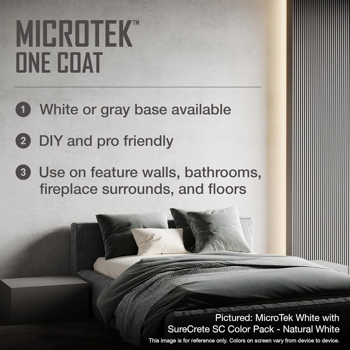 SureCrete MicroTek One Coat | Gray | 40 lb Bag | Microcement Overlay for Interior & Exterior Walls