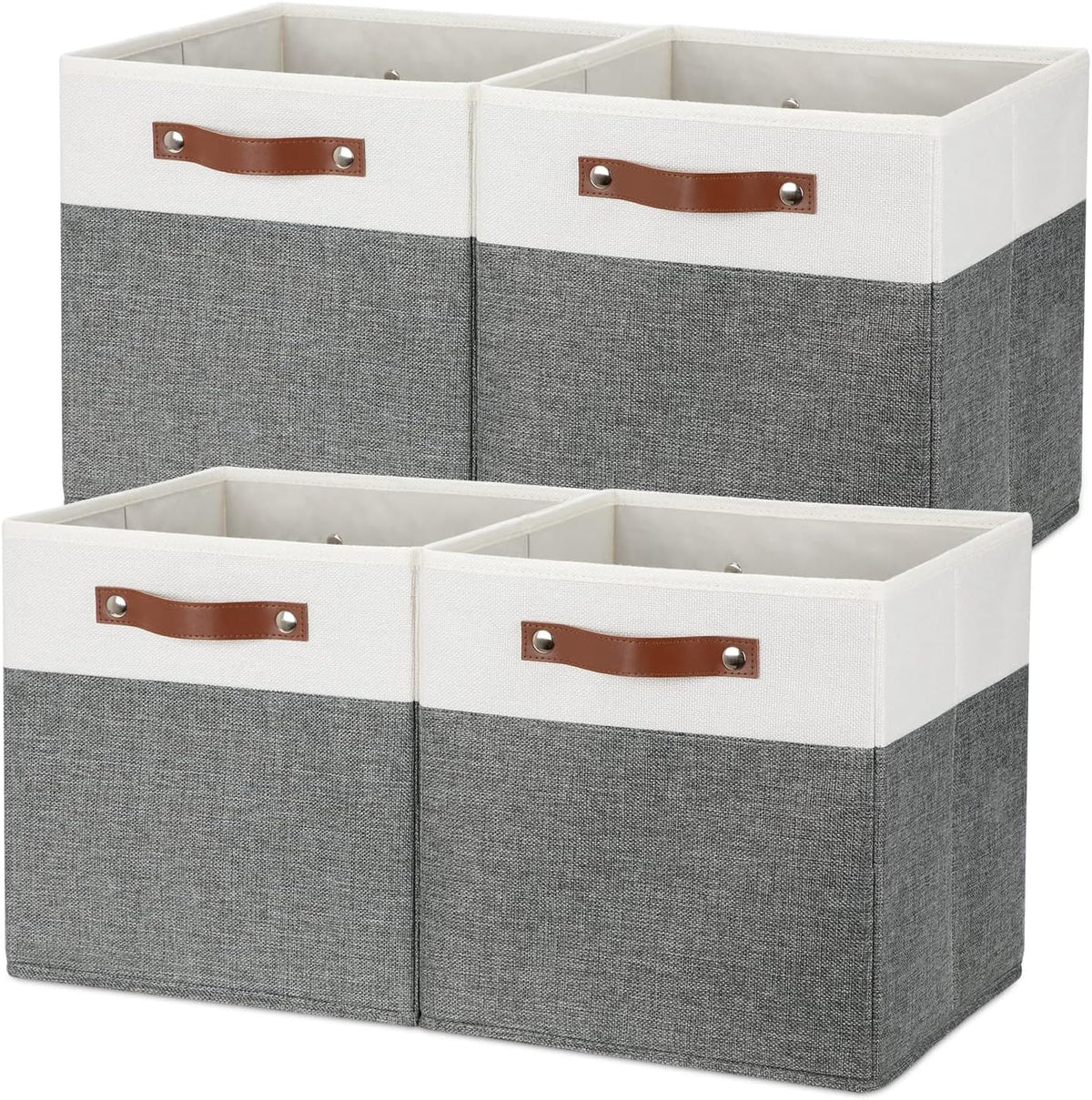 Temary Storage Cubes 12ﾗ12 Fabric Cube Storage Bins Foldable Storage Baskets with Handles