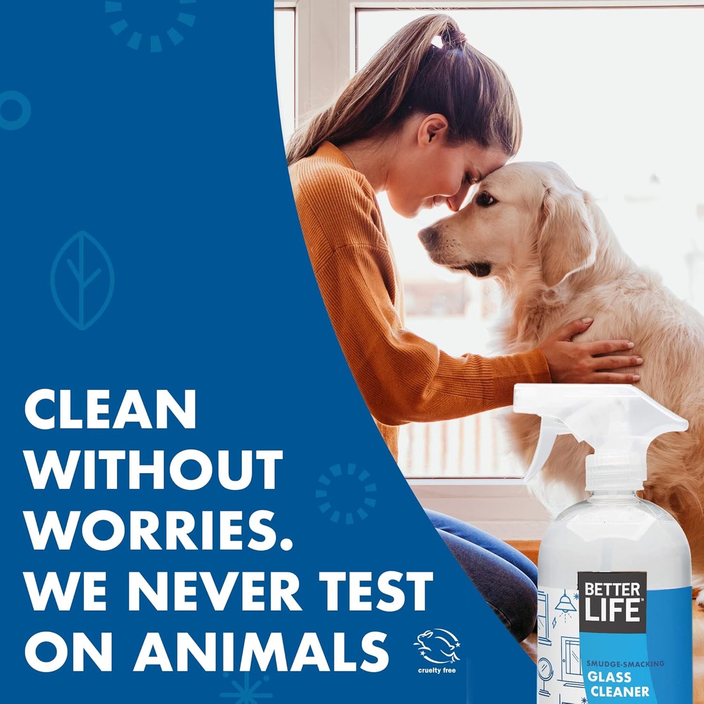 Better Life Glass Cleaner, Streak-free Window Cleaner, Surface Cleaning Spray, Mirror, Screen and