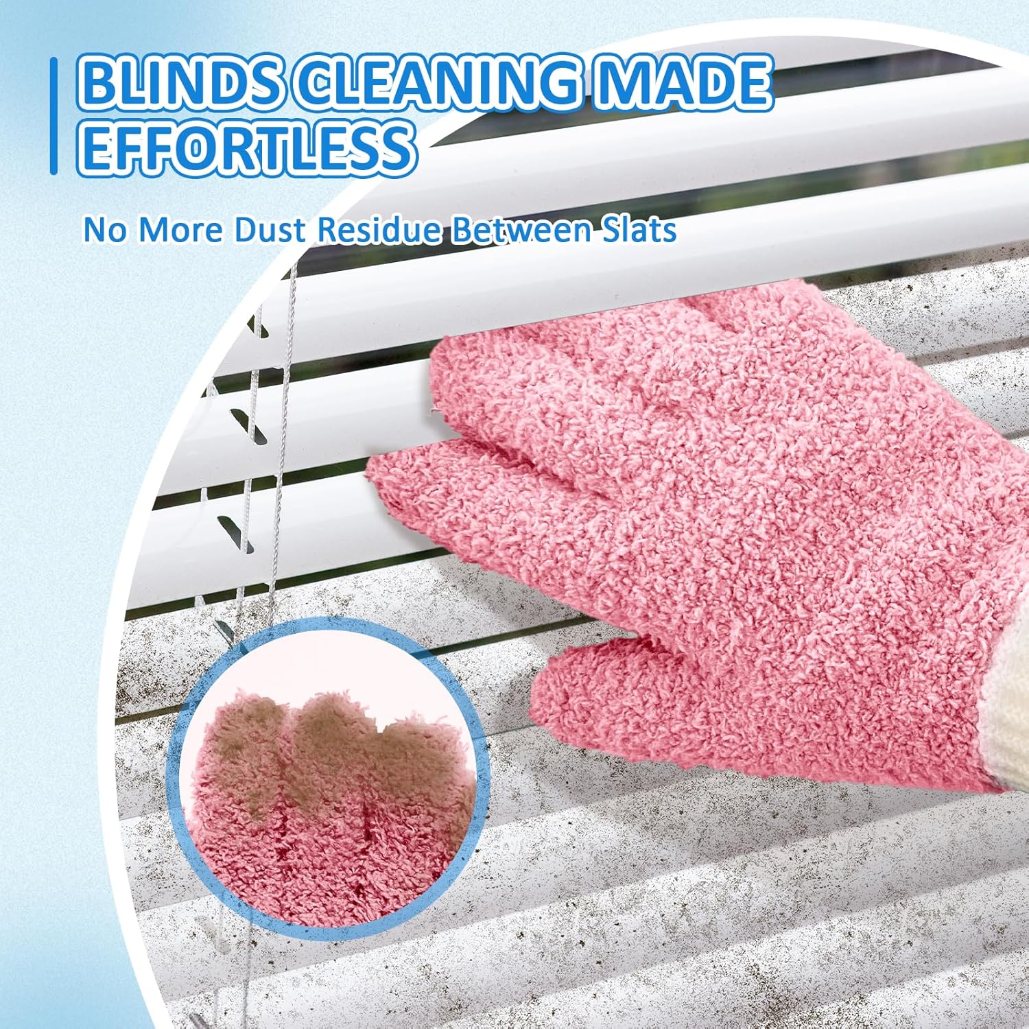 MIG4U Microfiber Dusting Gloves House Cleaning Glove for Blinds, Windows, Shutters, Furniture, and