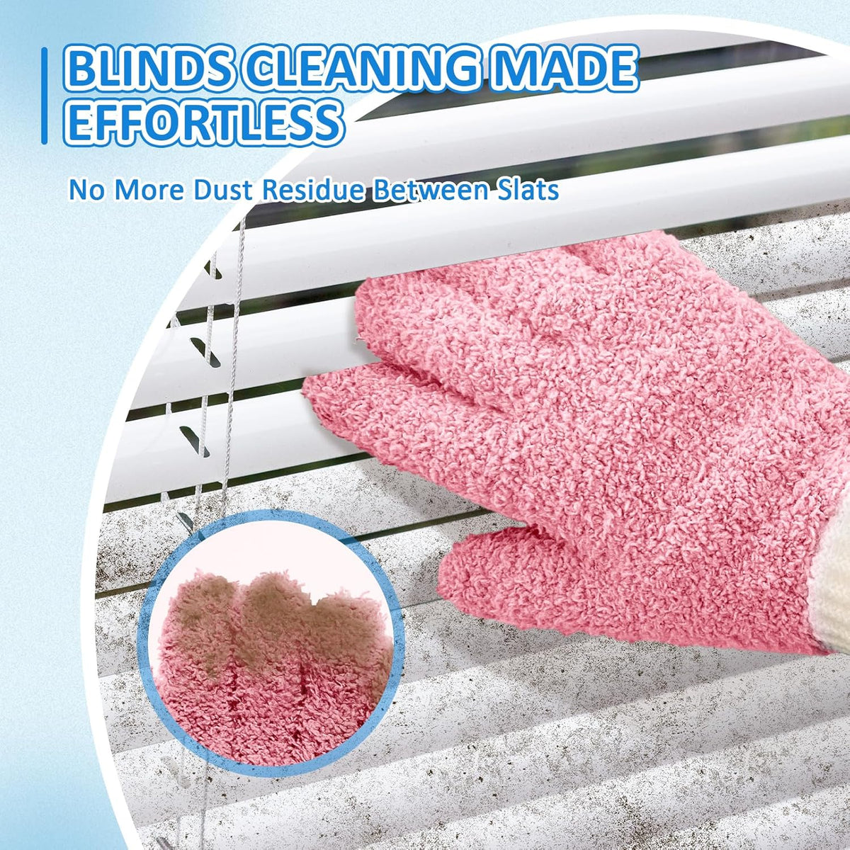 MIG4U Microfiber Dusting Gloves House Cleaning Glove for Blinds, Windows, Shutters, Furniture, and