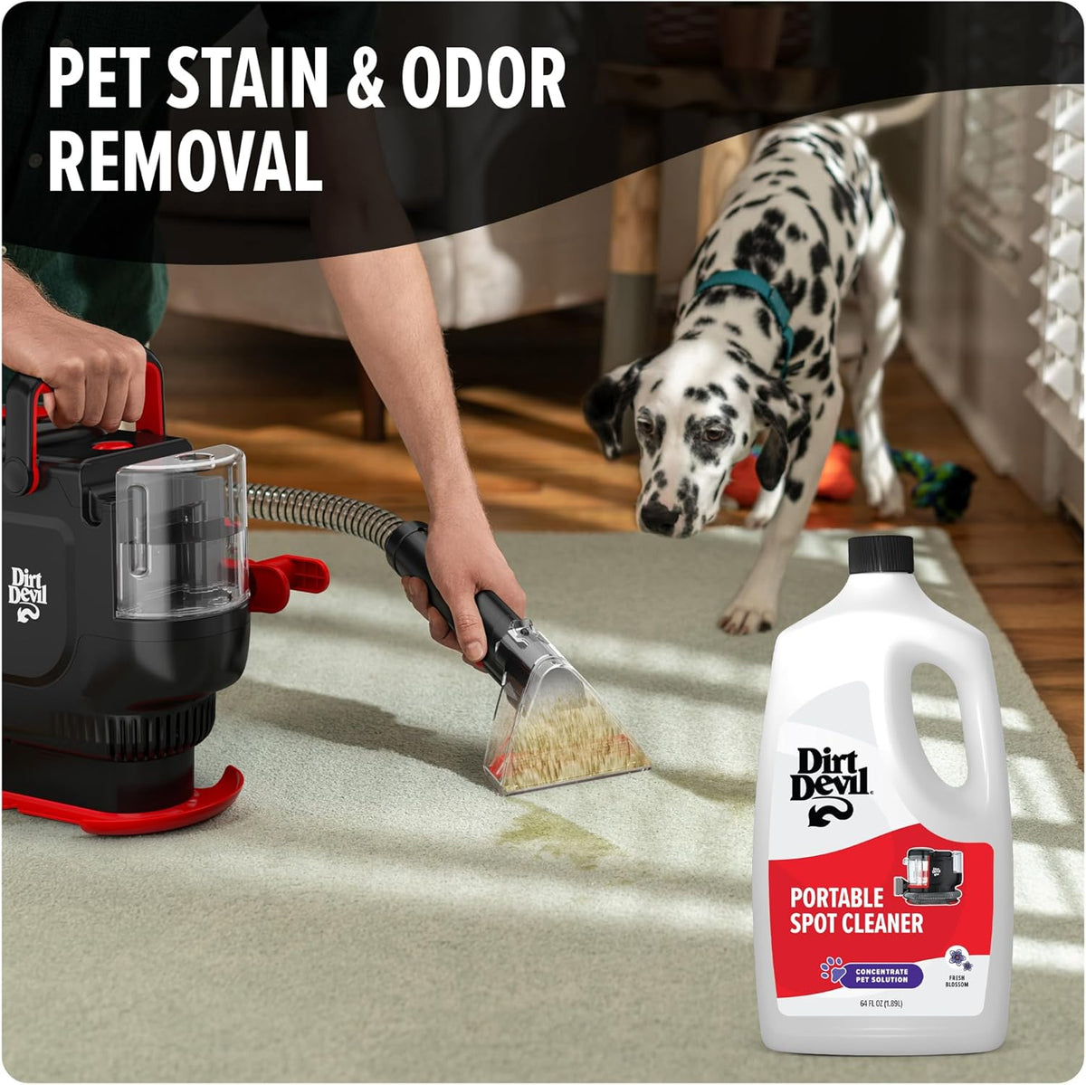 Dirt Devil Pet Portable Spot Cleaner Solution, 64 oz., Fresh Blossom Scent, Upholstery and Carpet